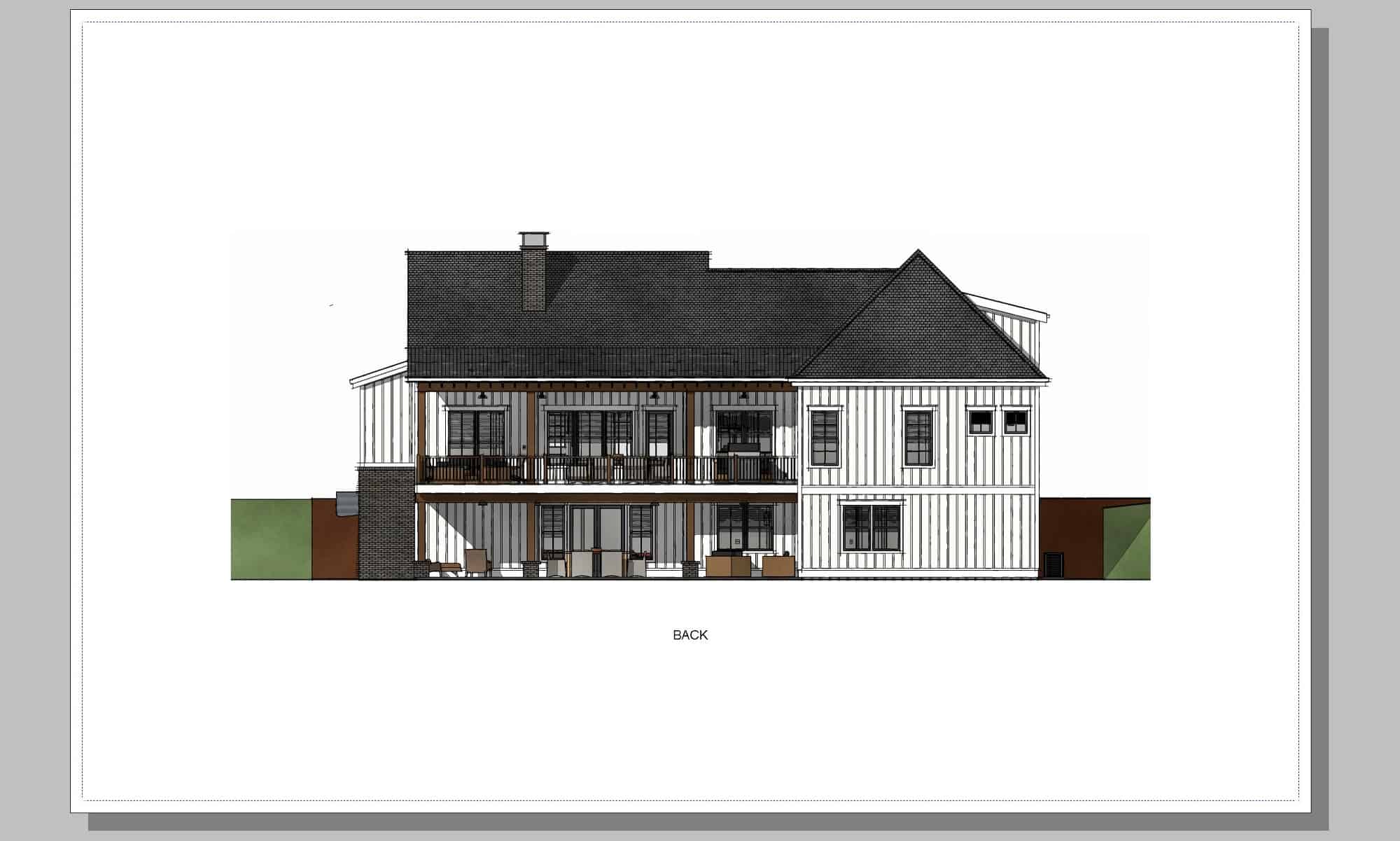 Home Plan Rear Elevation of this 3-Bedroom,2729 Sq Ft Plan -194-1062