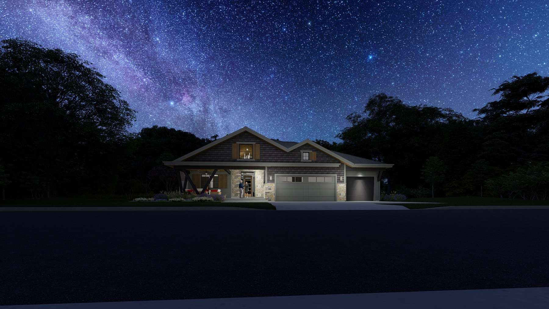 Home at Night of this 5-Bedroom, 2415 Sq Ft Plan - 194-1063