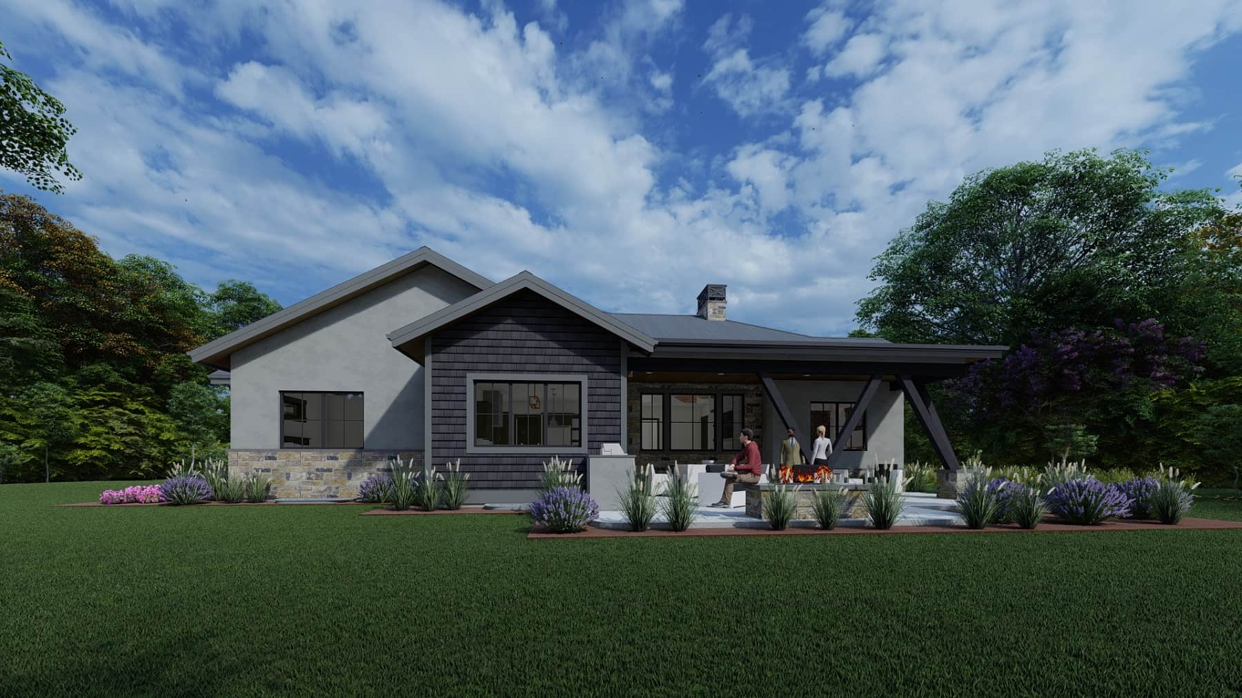 Rear View of this 5-Bedroom, 2415 Sq Ft Plan - 194-1063