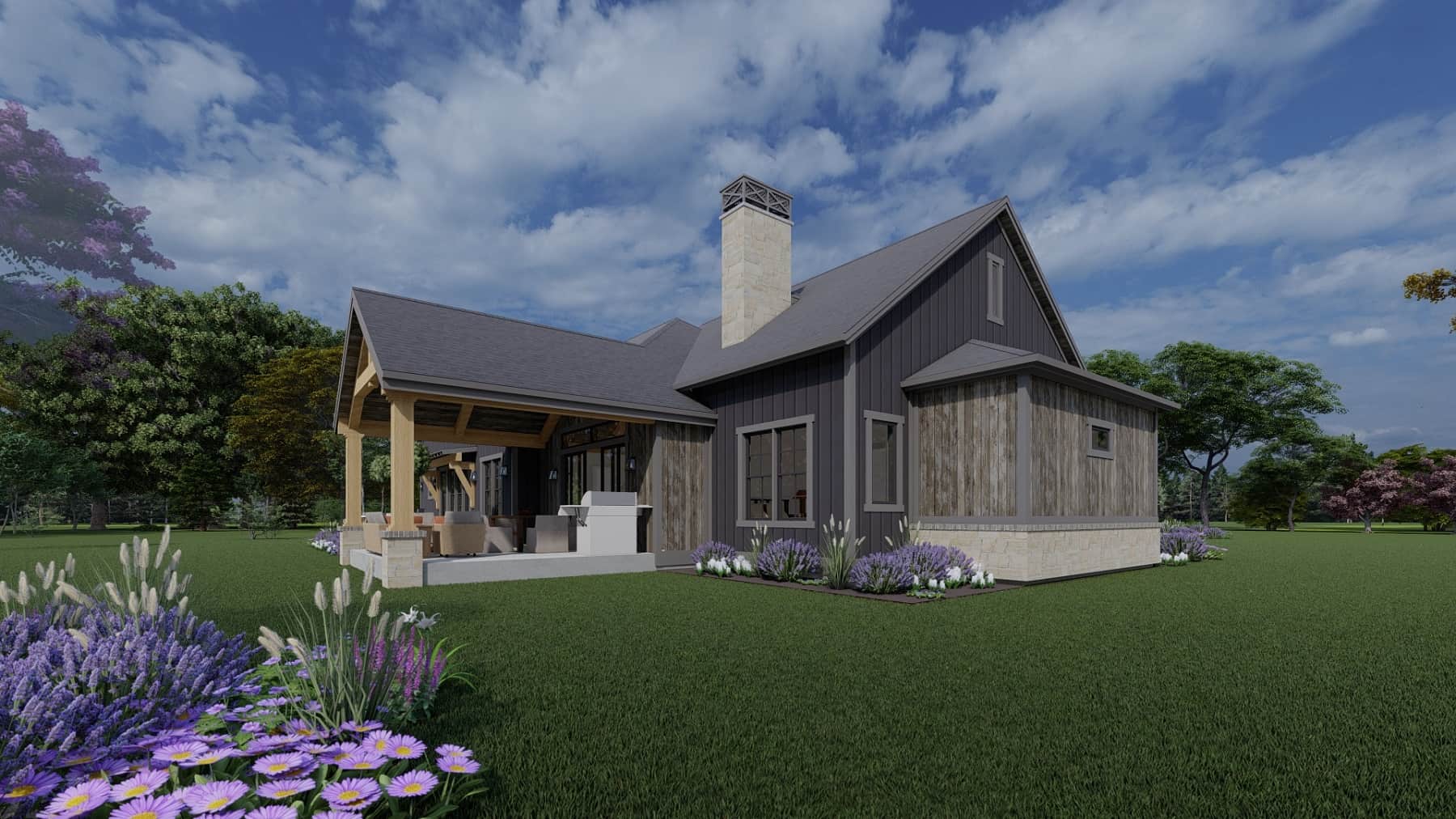 Rear View of this 3-Bedroom, 3525 Sq Ft Plan - 194-1064