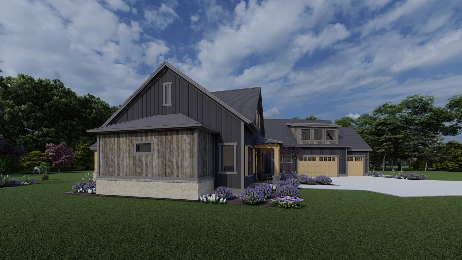 Side View of this 3-Bedroom, 3525 Sq Ft Plan - 194-1064