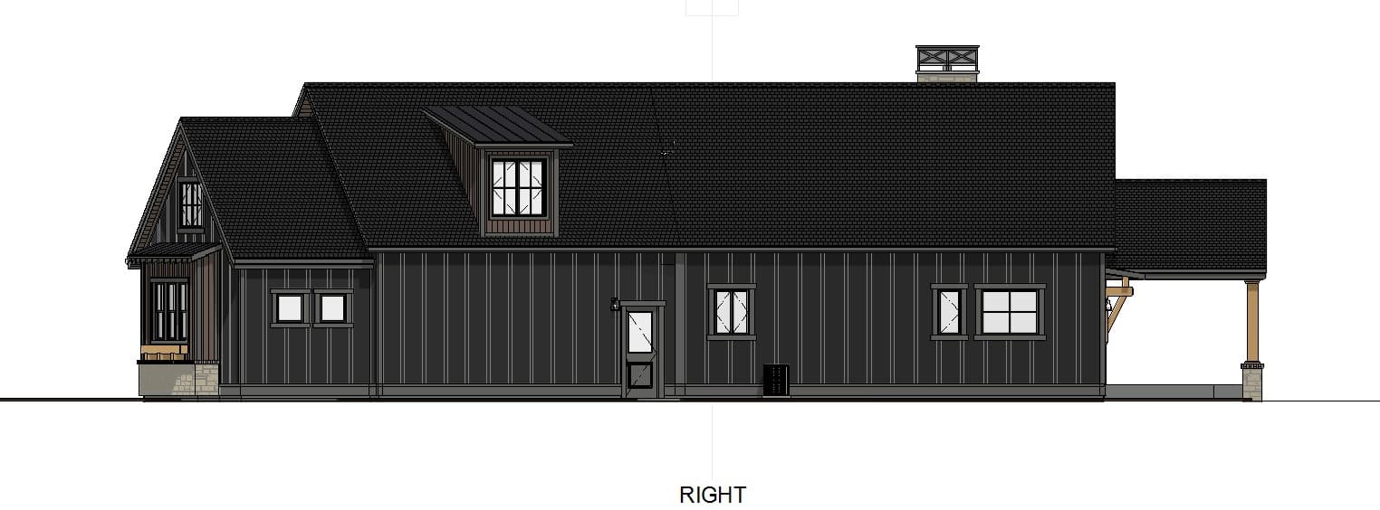 Home Plan Right Elevation of this 3-Bedroom,3525 Sq Ft Plan -194-1064