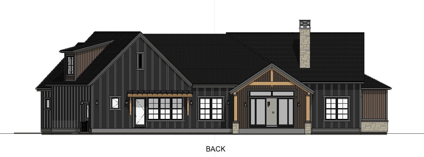 Home Plan Rear Elevation of this 3-Bedroom,3525 Sq Ft Plan -194-1064