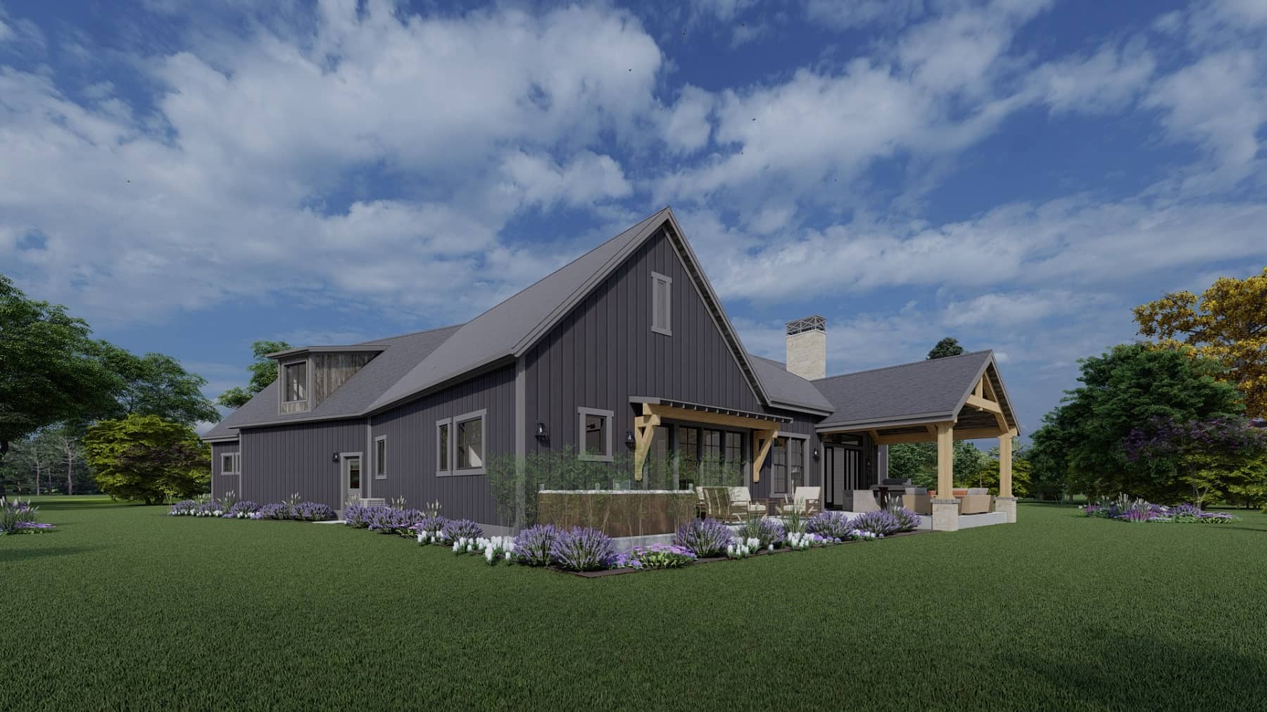 Rear View of this 3-Bedroom, 3525 Sq Ft Plan - 194-1064