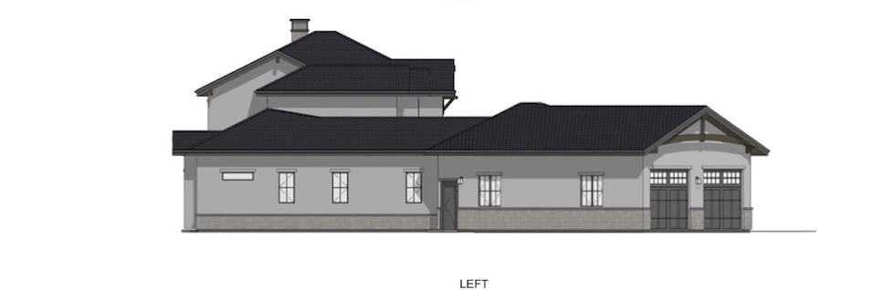 Home Plan Left Elevation of this 6-Bedroom,5419 Sq Ft Plan -194-1065