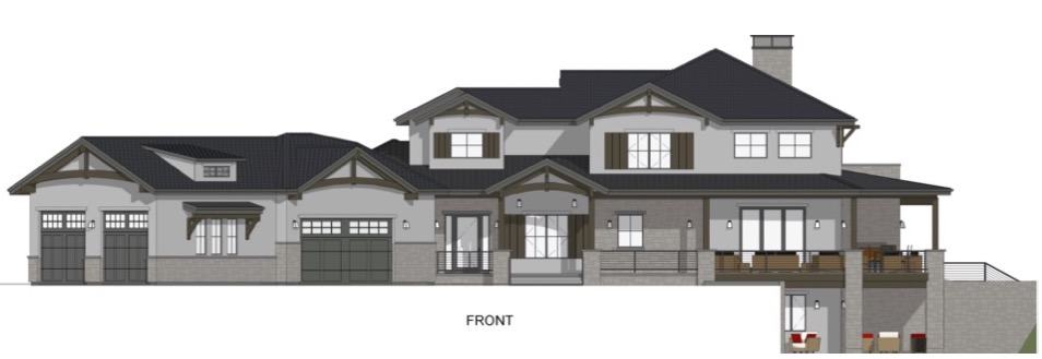 Home Plan Front Elevation of this 6-Bedroom,5419 Sq Ft Plan -194-1065