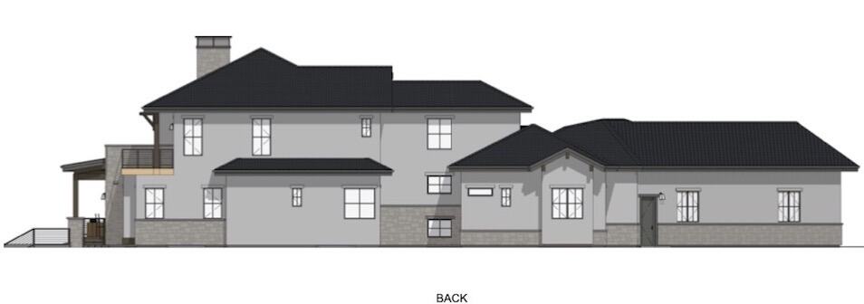 Home Plan Rear Elevation of this 6-Bedroom,5419 Sq Ft Plan -194-1065