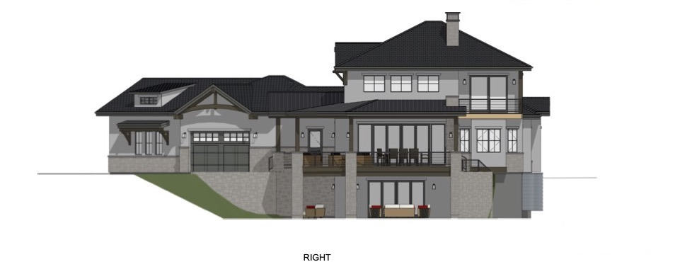 Home Plan Right Elevation of this 6-Bedroom,5419 Sq Ft Plan -194-1065