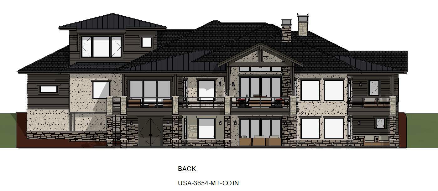 Home Plan Rear Elevation of this 5-Bedroom,6317 Sq Ft Plan -194-1067