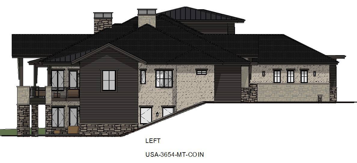 Home Plan Left Elevation of this 5-Bedroom,6317 Sq Ft Plan -194-1067