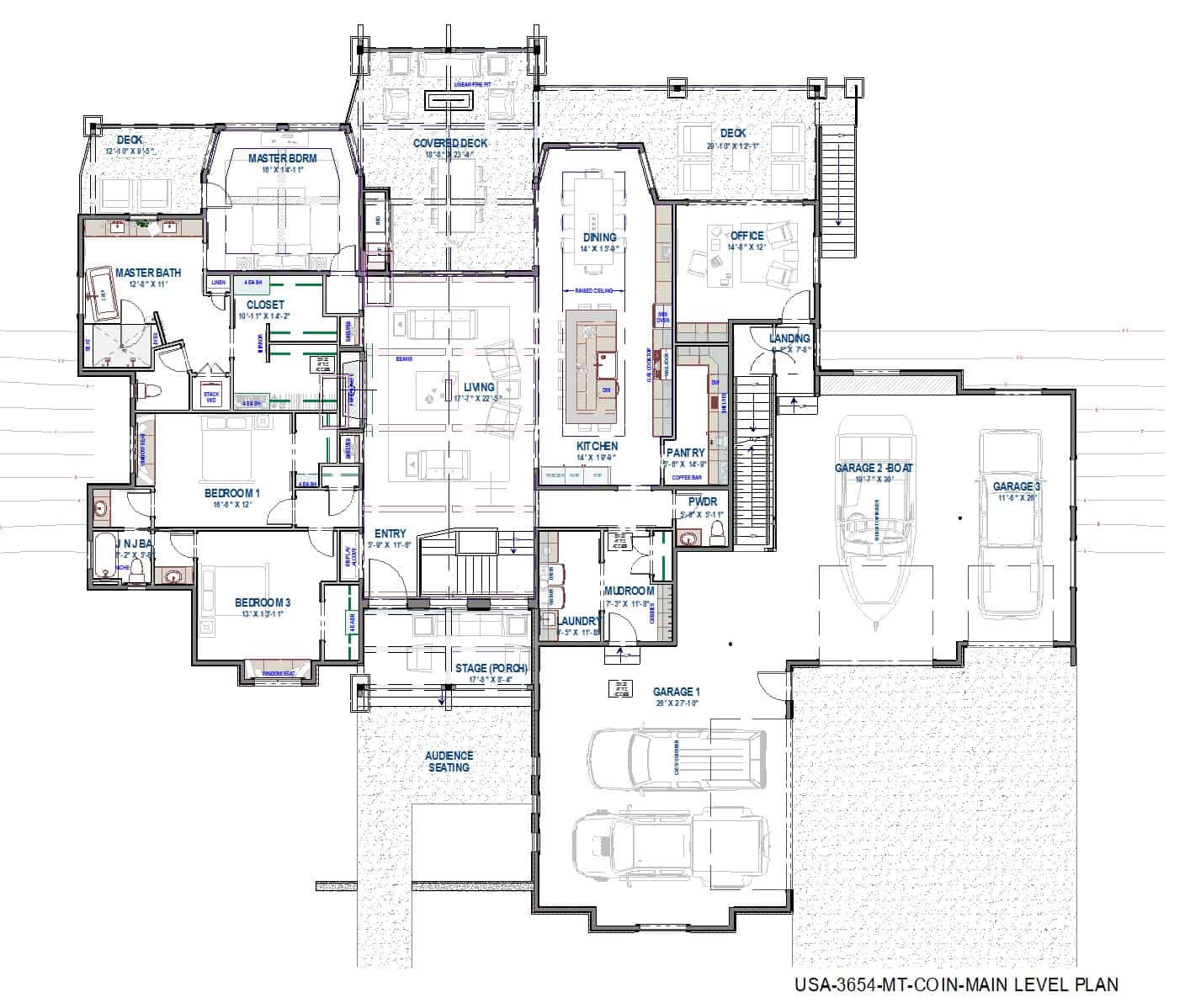 Main Level of Ranch Plan #194-1067