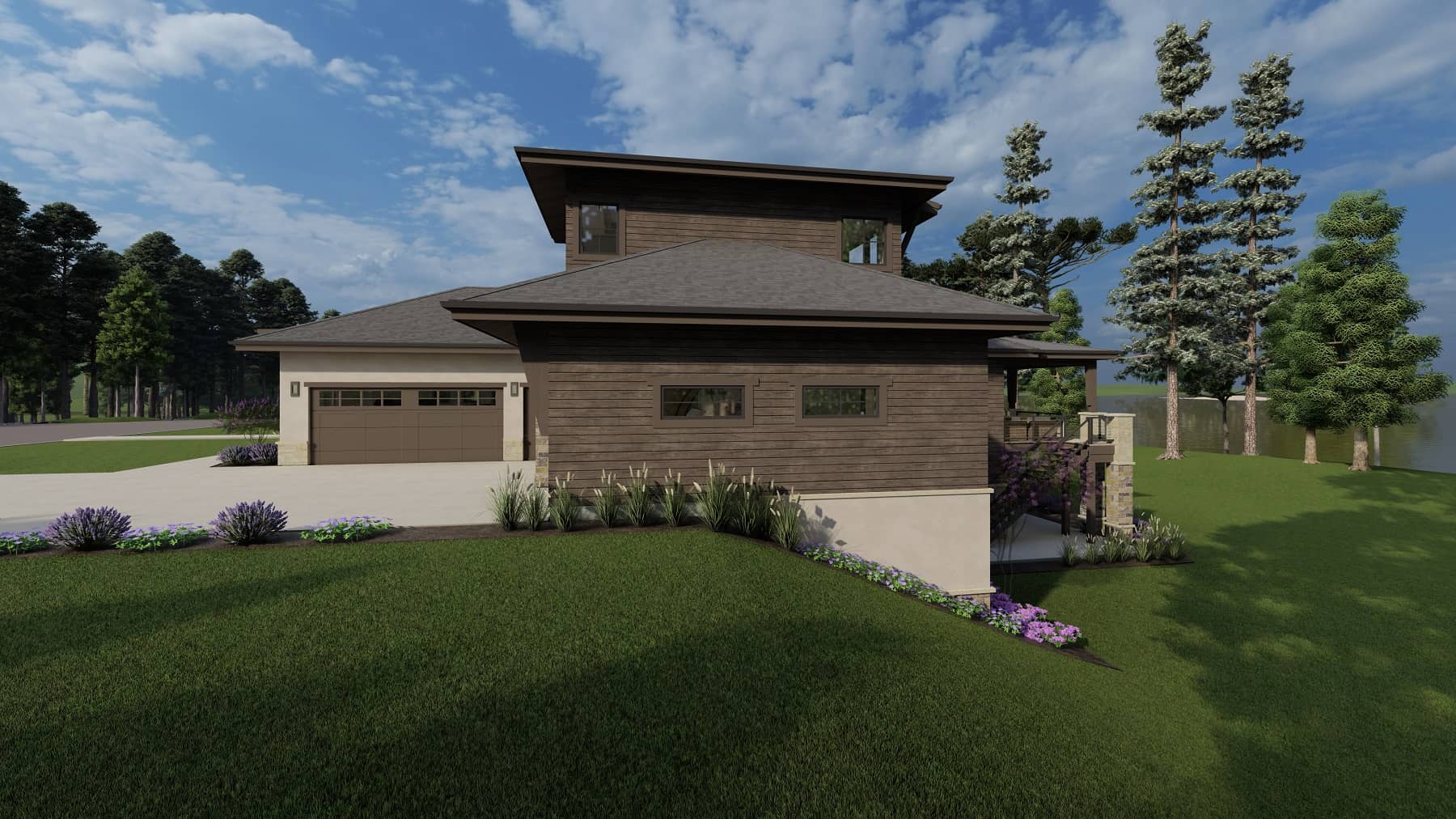Side View of this 5-Bedroom, 6317 Sq Ft Plan - 194-1067