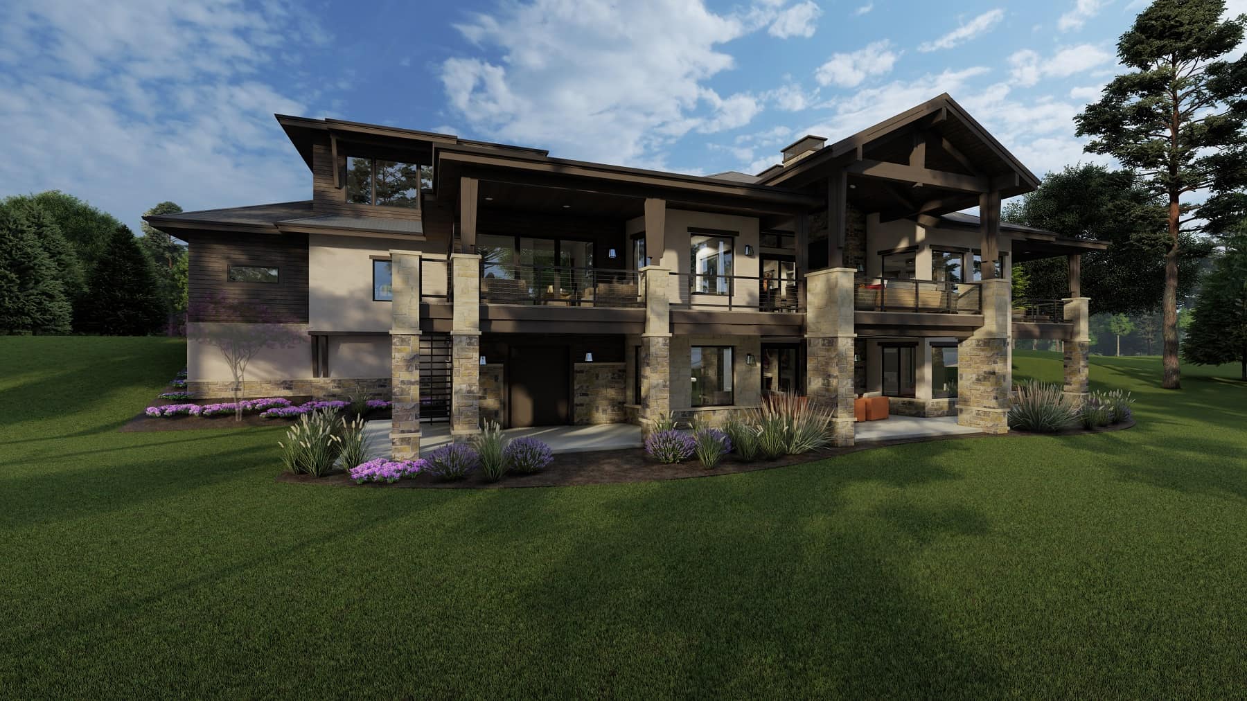 Rear View of this 5-Bedroom, 6317 Sq Ft Plan - 194-1067