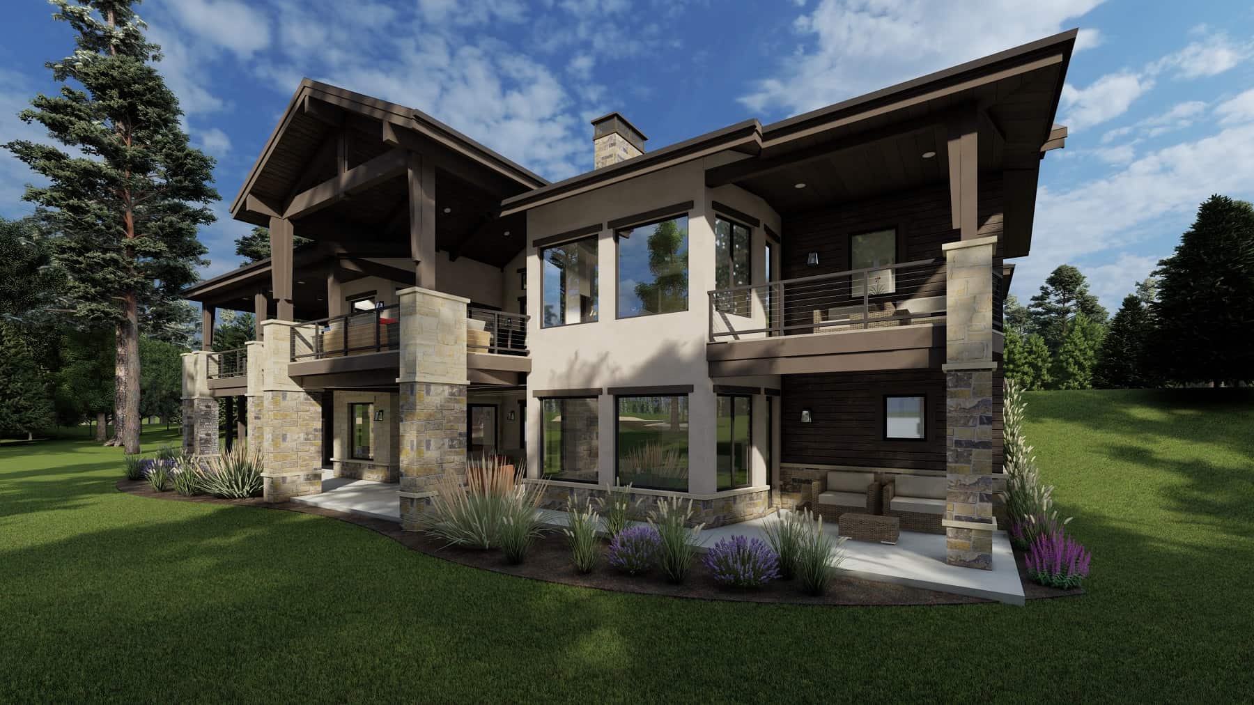 Rear View of this 5-Bedroom, 6317 Sq Ft Plan - 194-1067