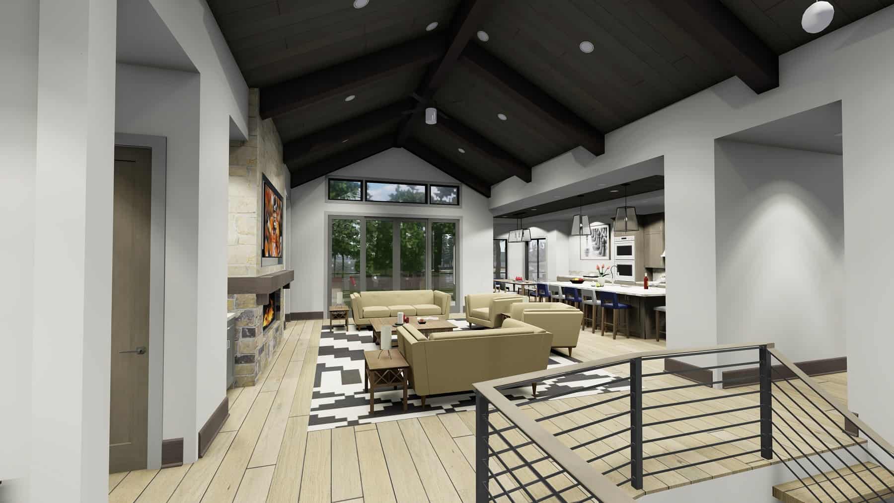Living Room of this 5-Bedroom, 6317 Sq Ft Plan - 194-1067