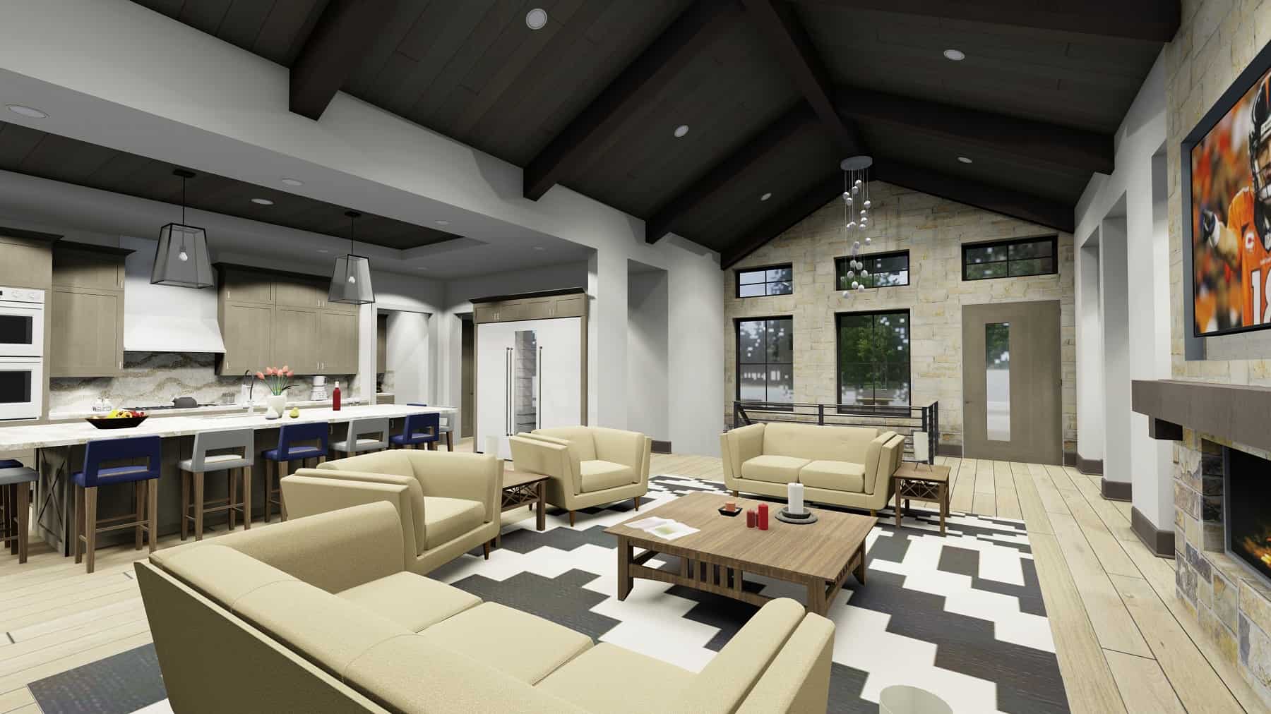 Living Room of this 5-Bedroom, 6317 Sq Ft Plan - 194-1067