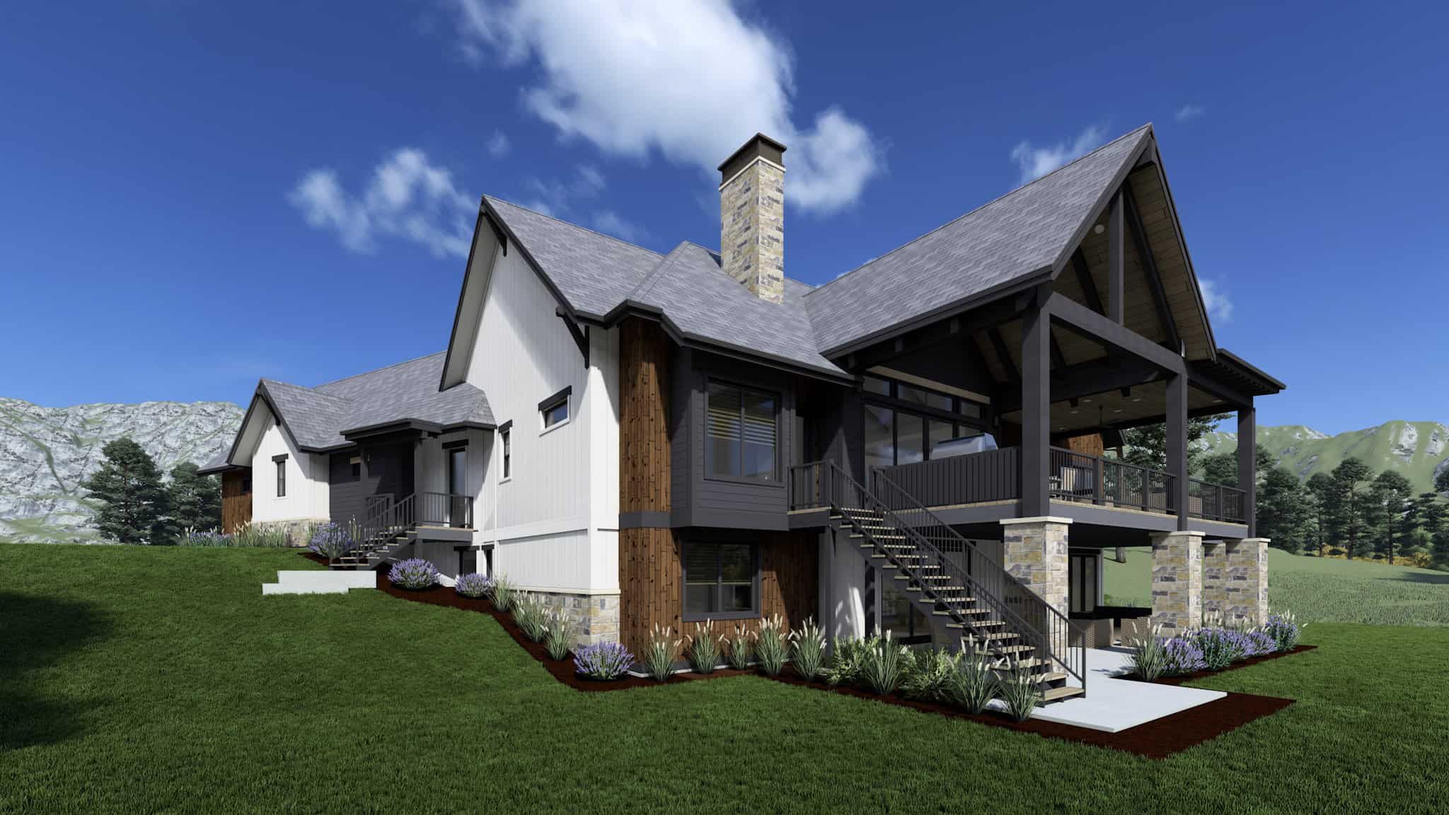 Rear View of this 2-Bedroom,2700 Sq Ft Plan -194-1068