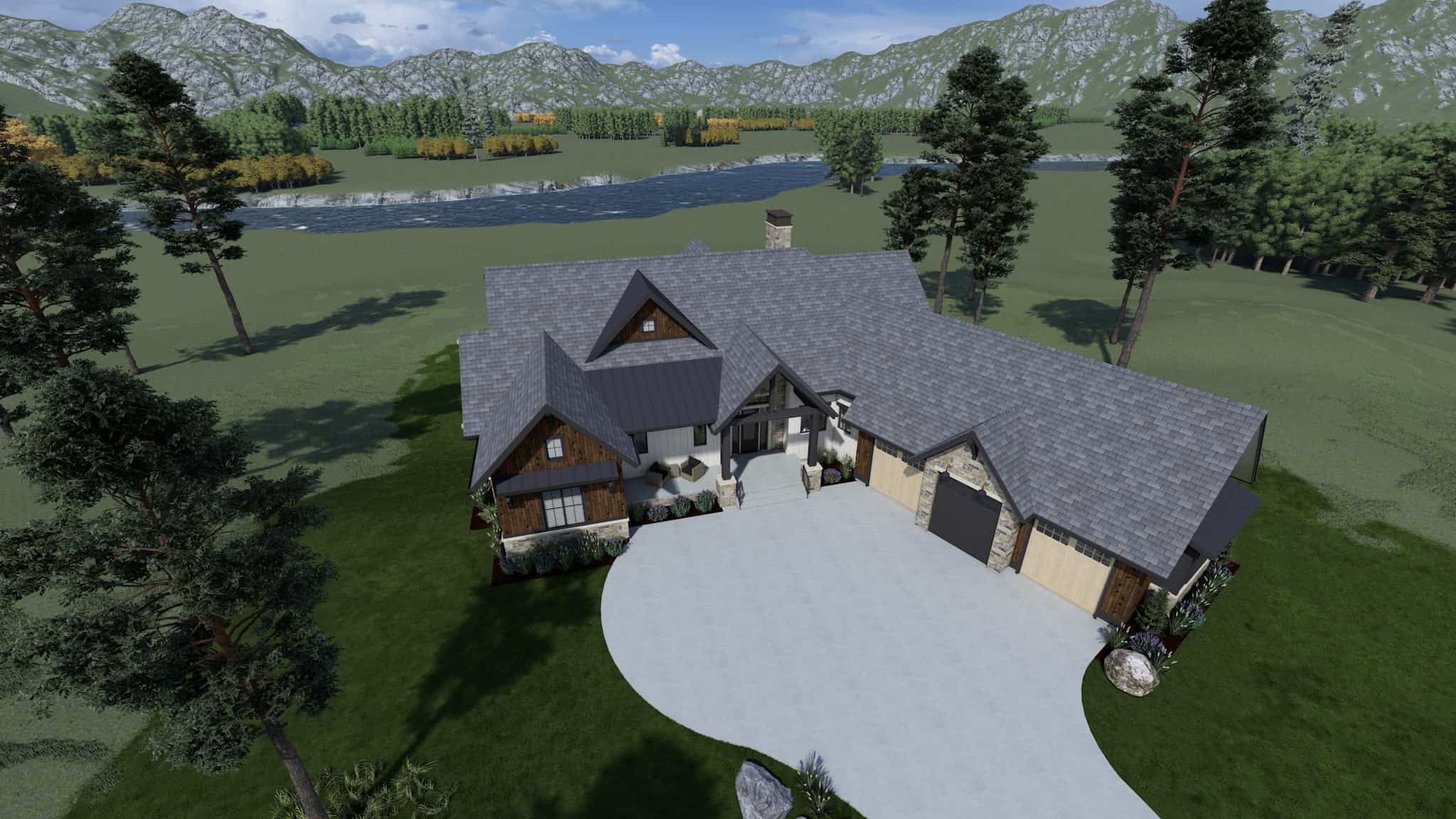 Aerial View of this 2-Bedroom,2700 Sq Ft Plan -194-1068