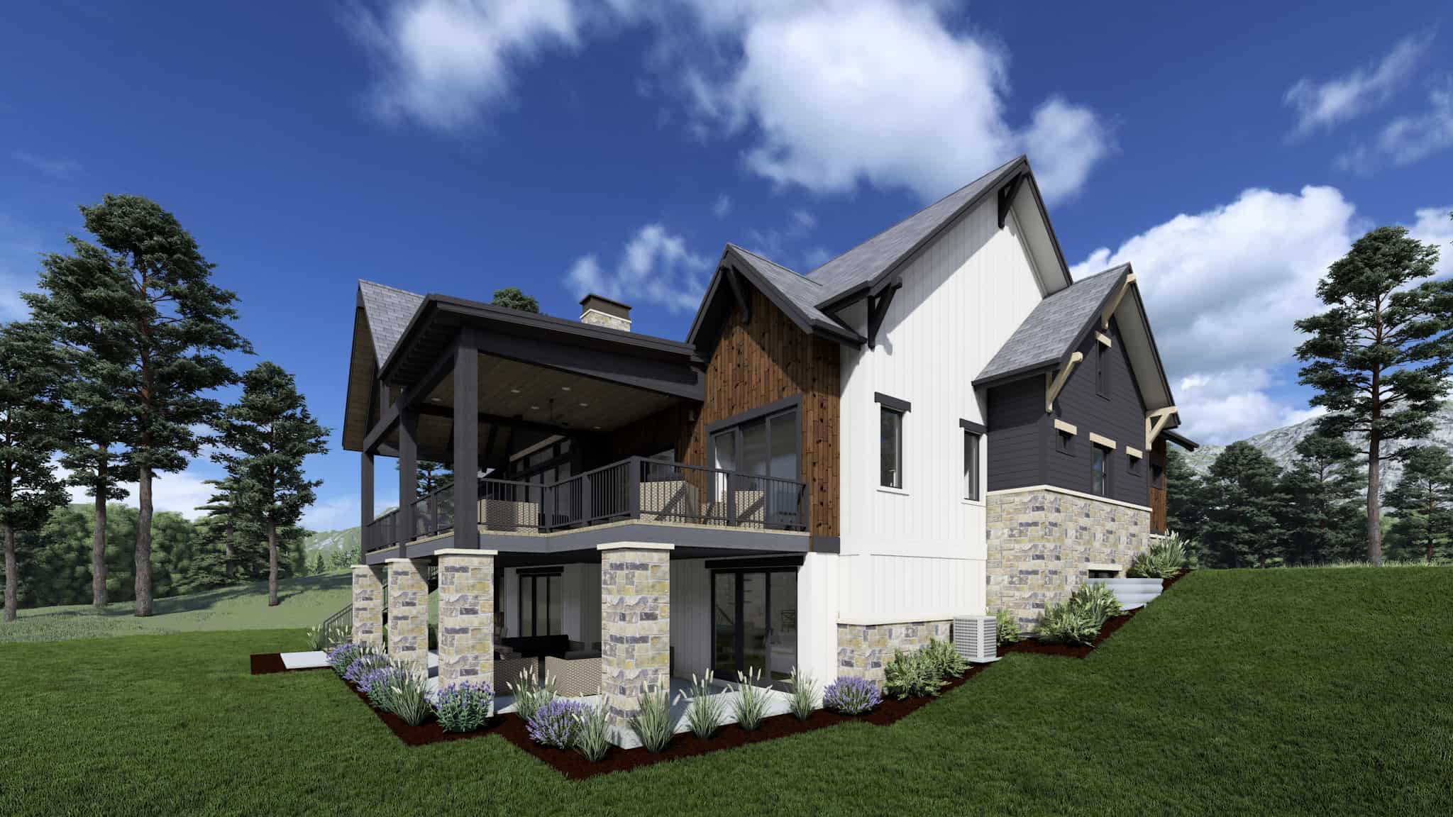 Rear View of this 2-Bedroom,2700 Sq Ft Plan -194-1068