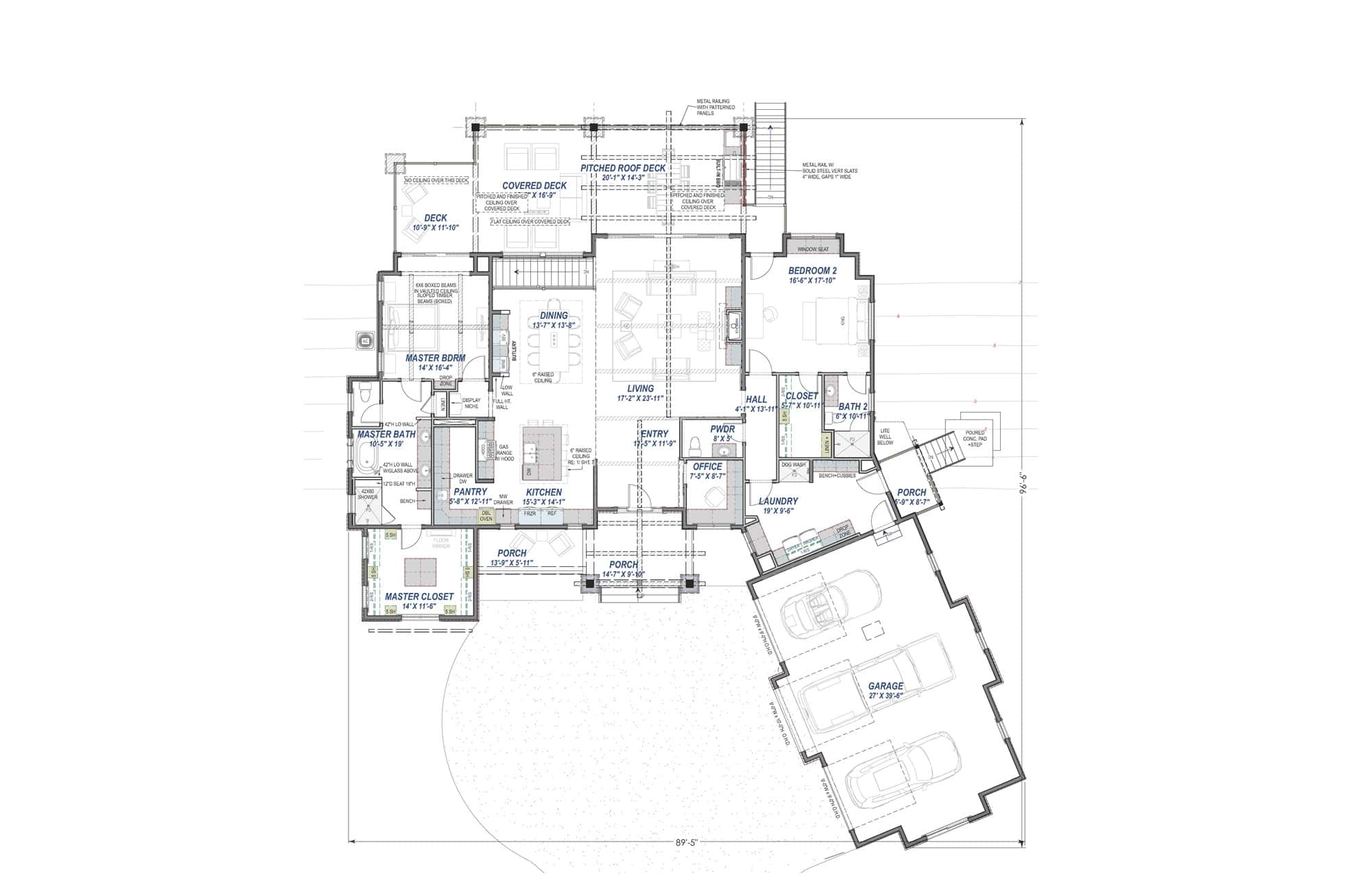 Main Level of French Plan #194-1068