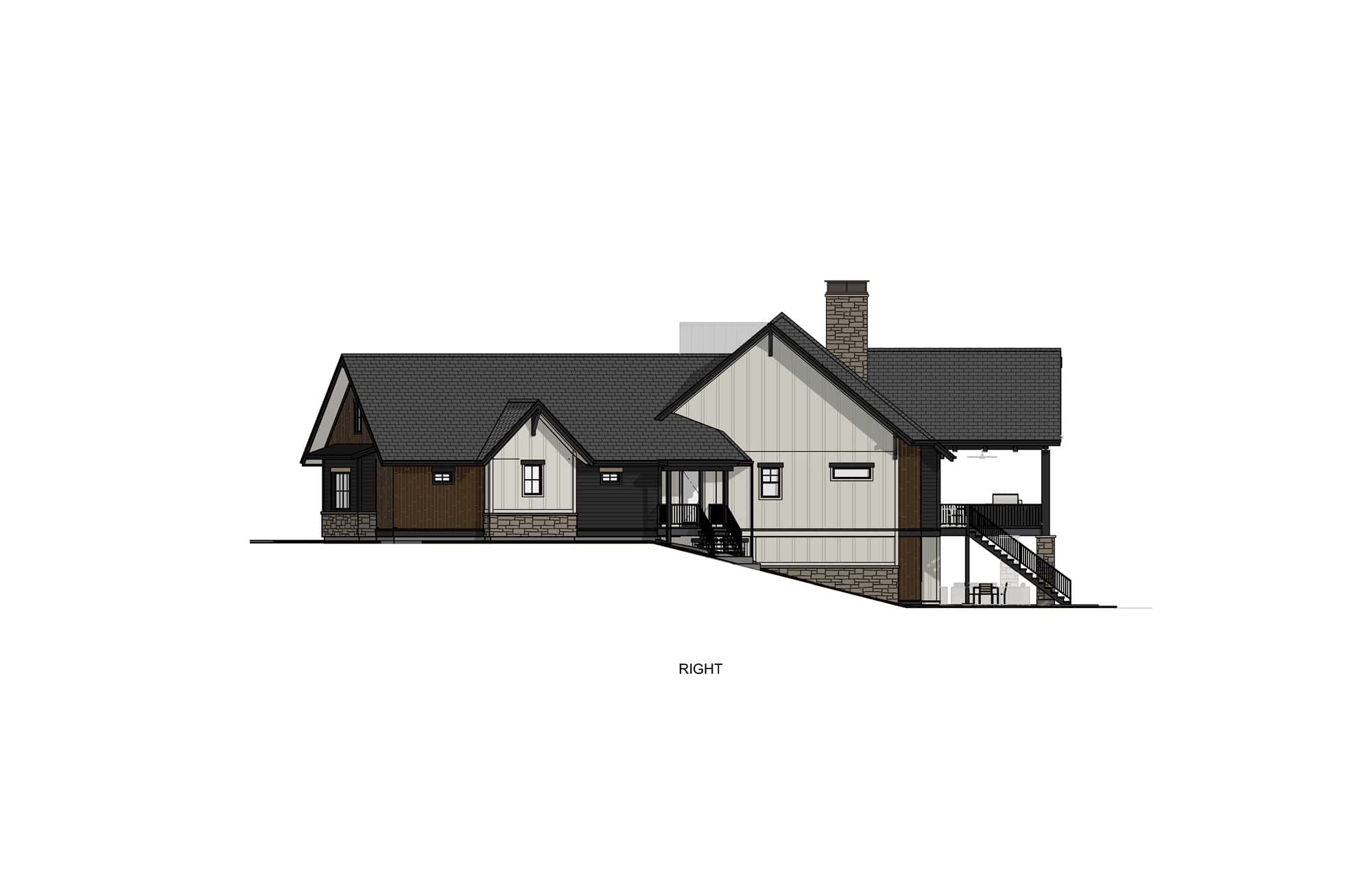 Home Plan Right Elevation of this 2-Bedroom,2700 Sq Ft Plan -194-1068