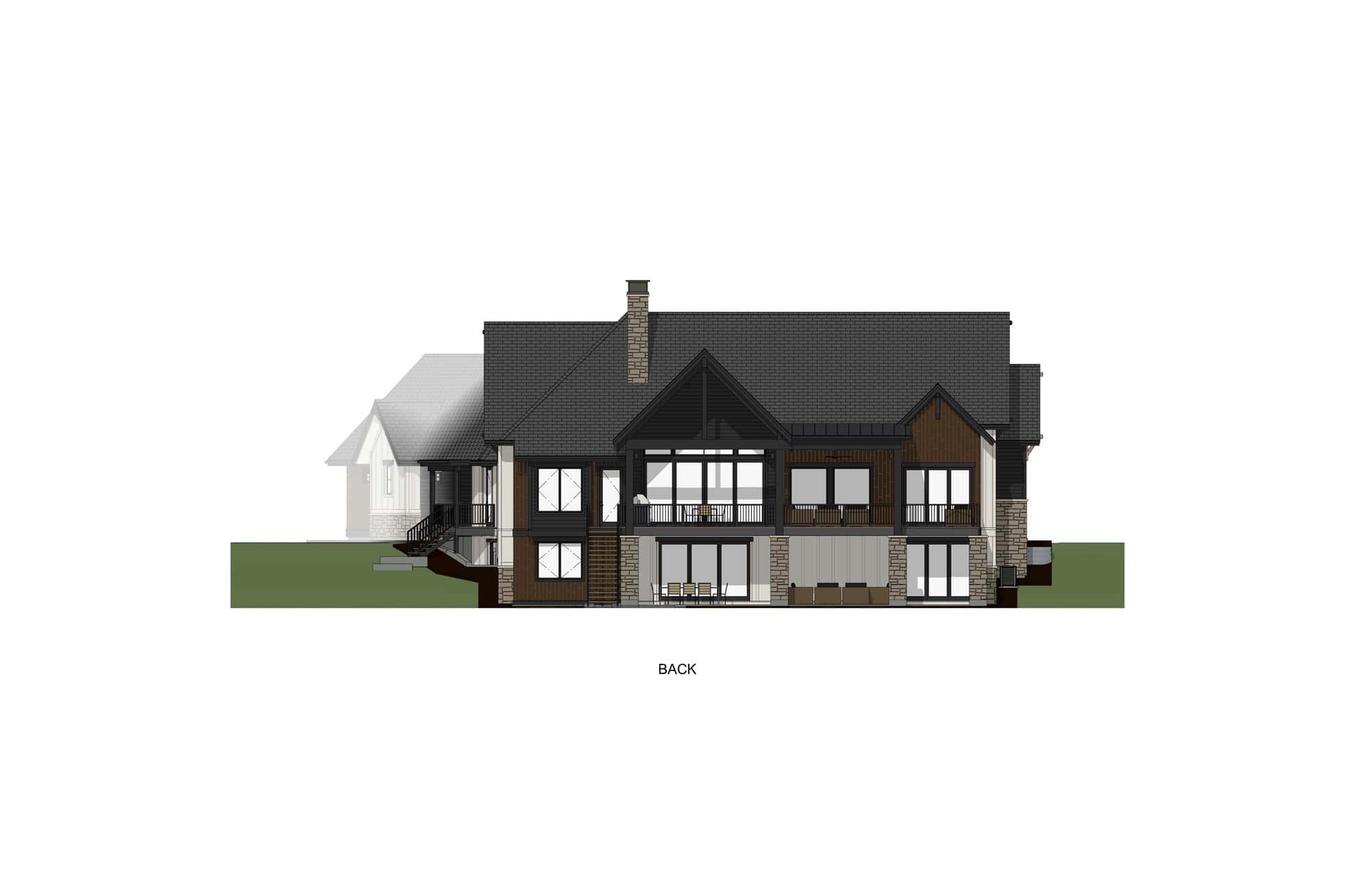 Home Plan Rear Elevation of this 2-Bedroom,2700 Sq Ft Plan -194-1068