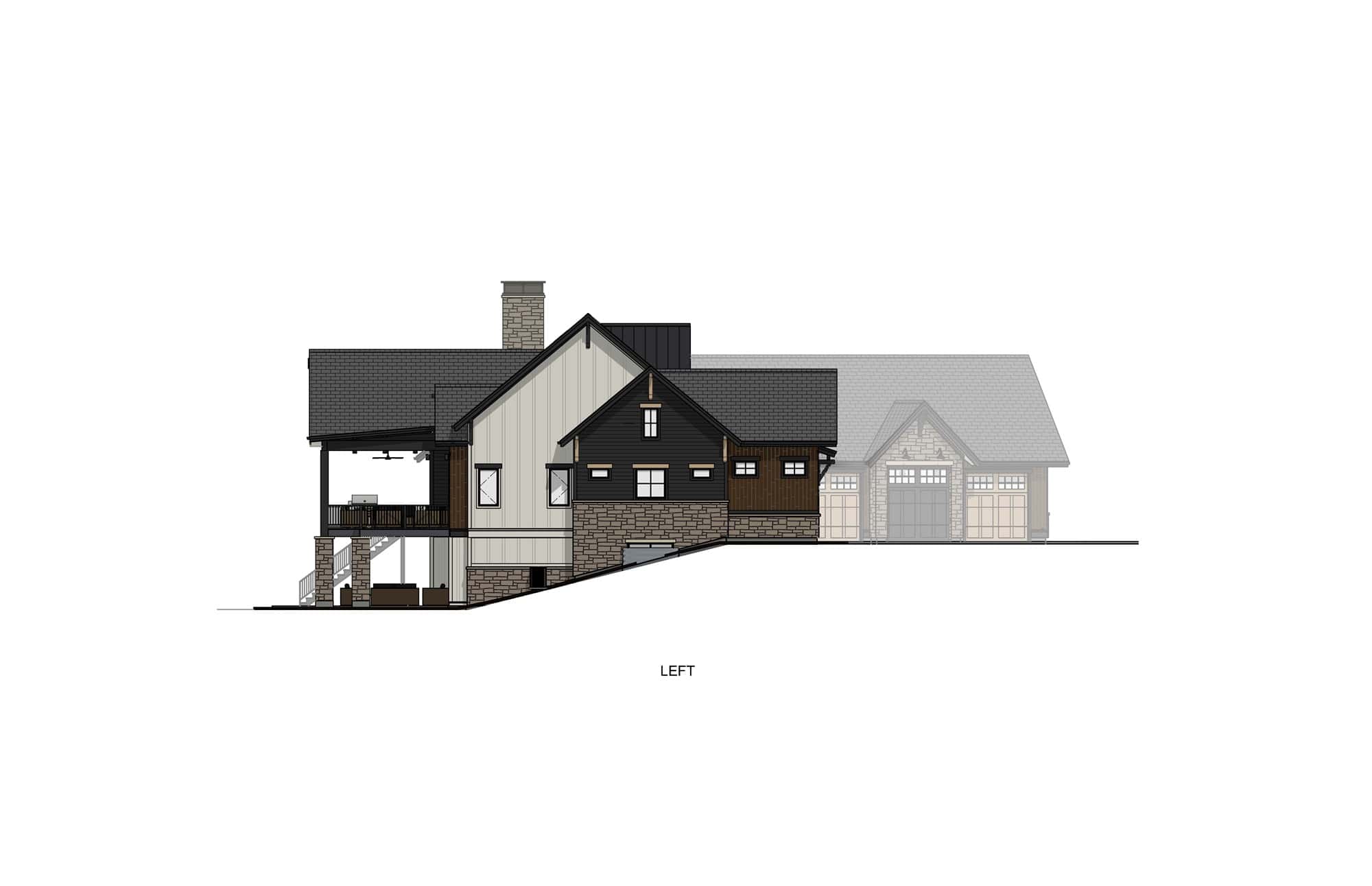 Home Plan Left Elevation of this 2-Bedroom,2700 Sq Ft Plan -194-1068
