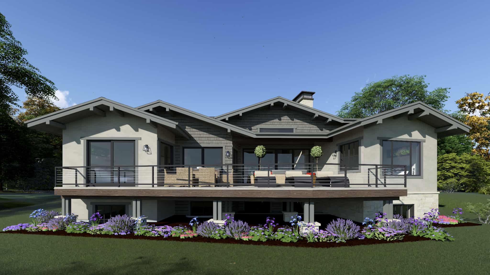 Rear View of this 3-Bedroom,2734 Sq Ft Plan -194-1069