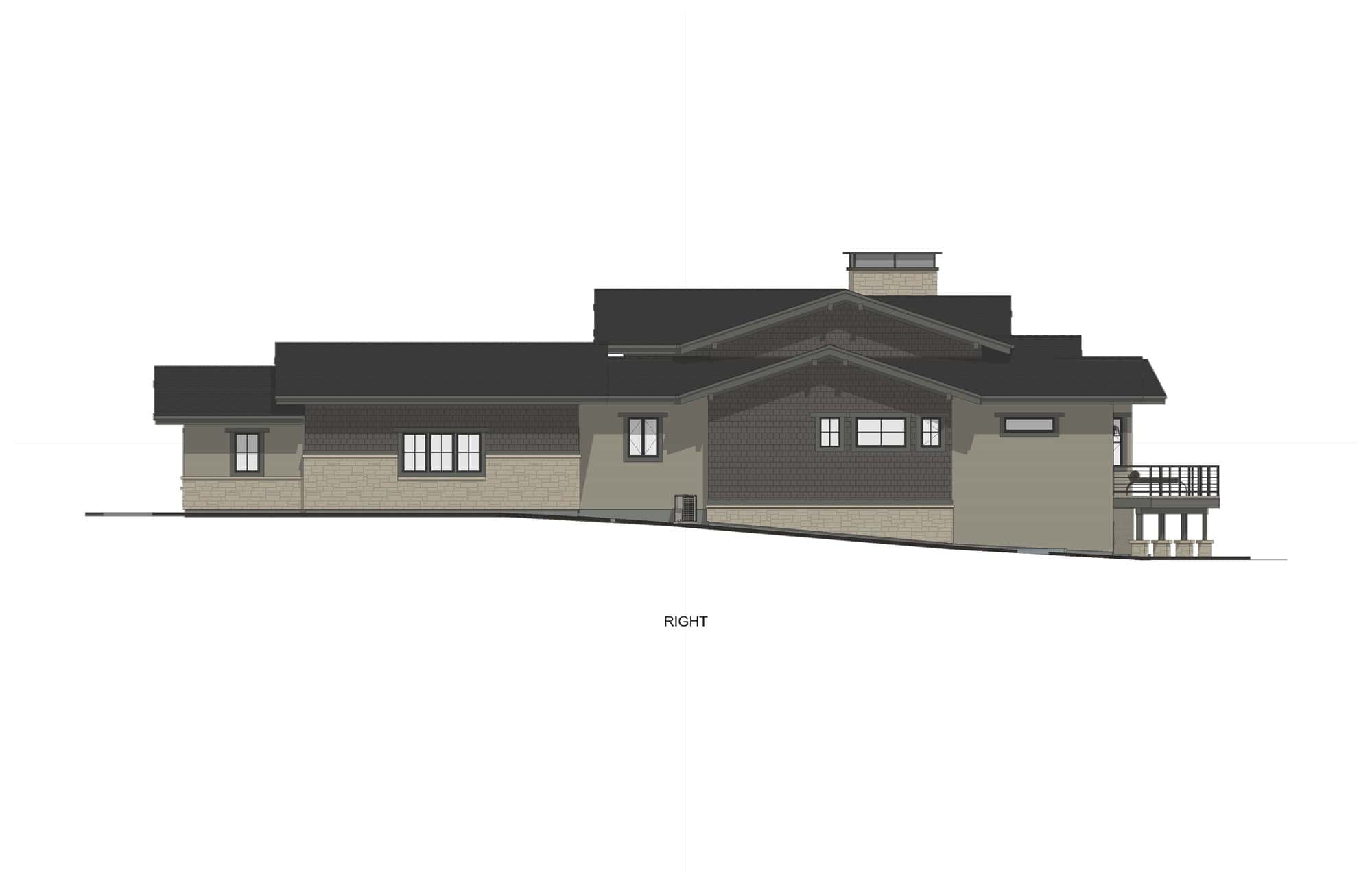 Home Plan Right Elevation of this 3-Bedroom,2734 Sq Ft Plan -194-1069