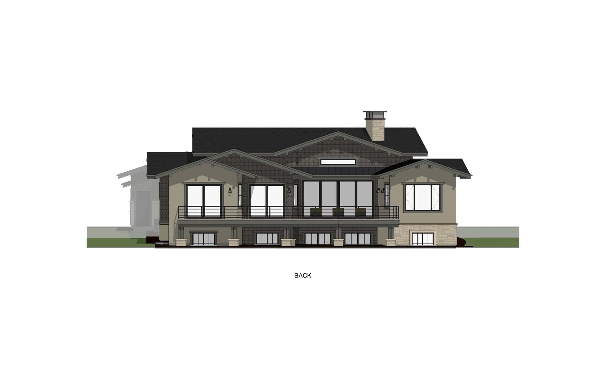 Home Plan Rear Elevation of this 3-Bedroom,2734 Sq Ft Plan -194-1069