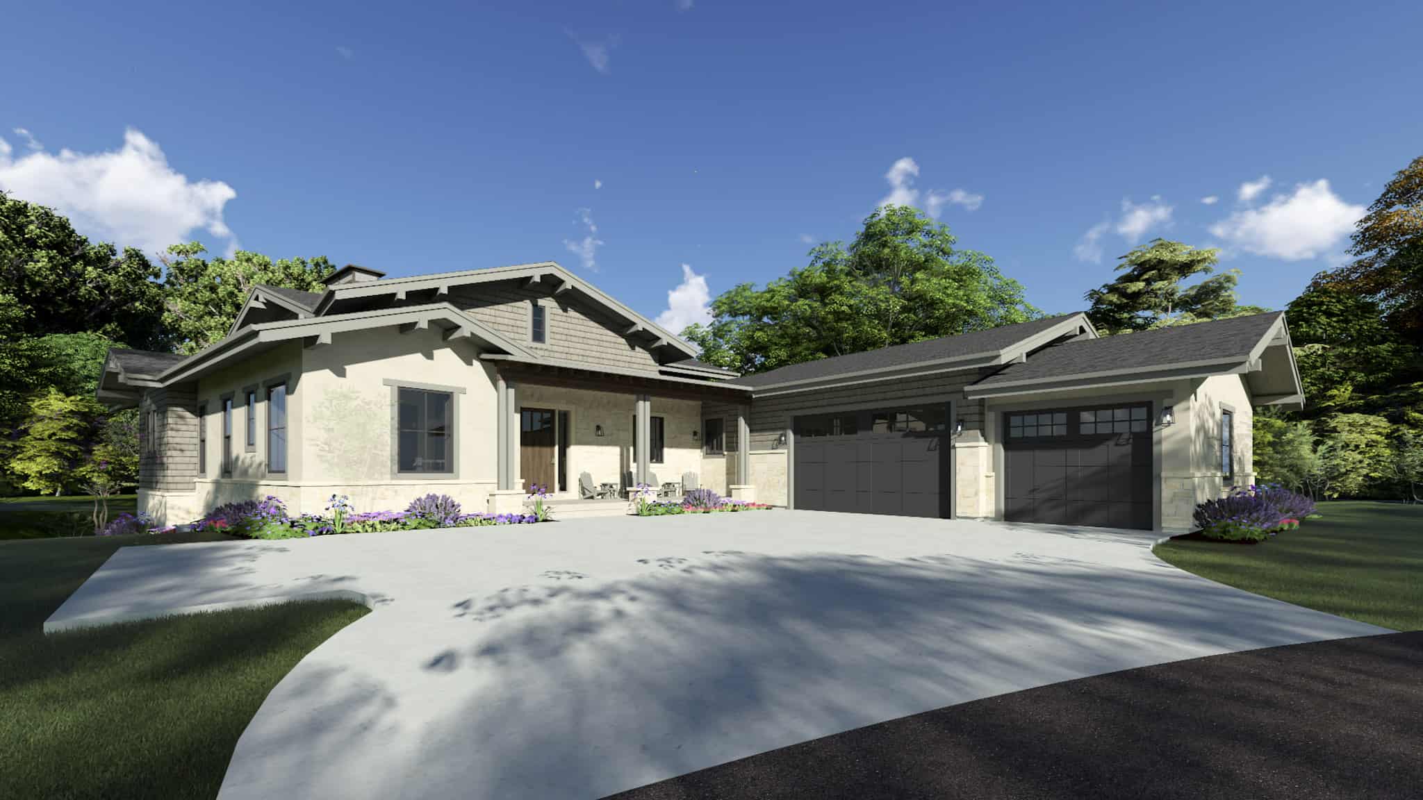 Front elevation of Traditional home (ThePlanCollection: House Plan #194-1069)