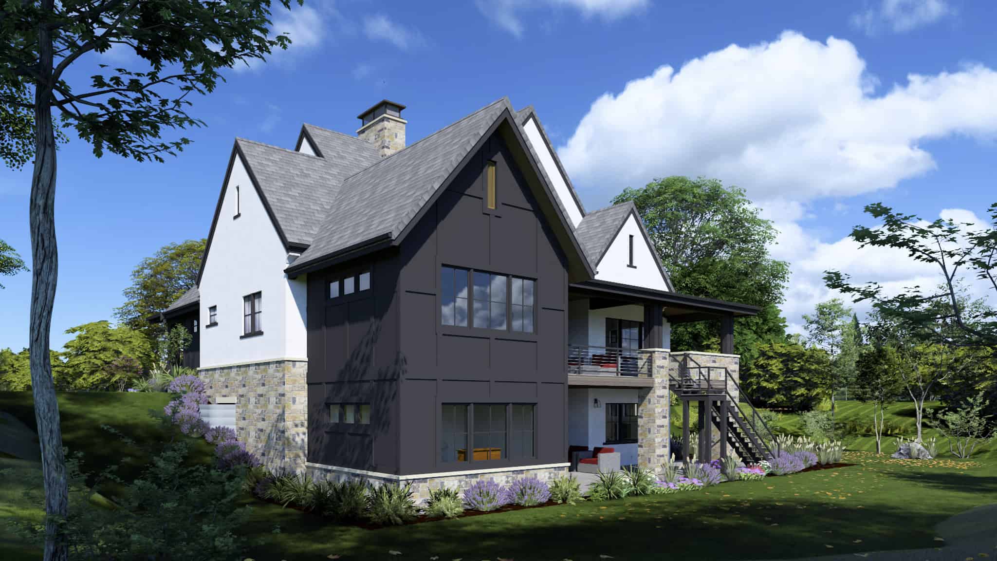 Rear View of this 3-Bedroom,2748 Sq Ft Plan -194-1070