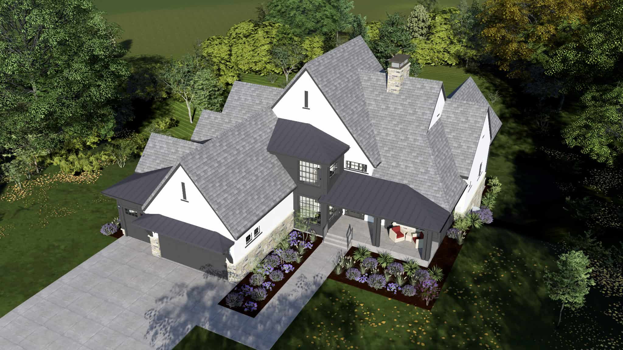 Aerial View of this 3-Bedroom,2748 Sq Ft Plan -194-1070
