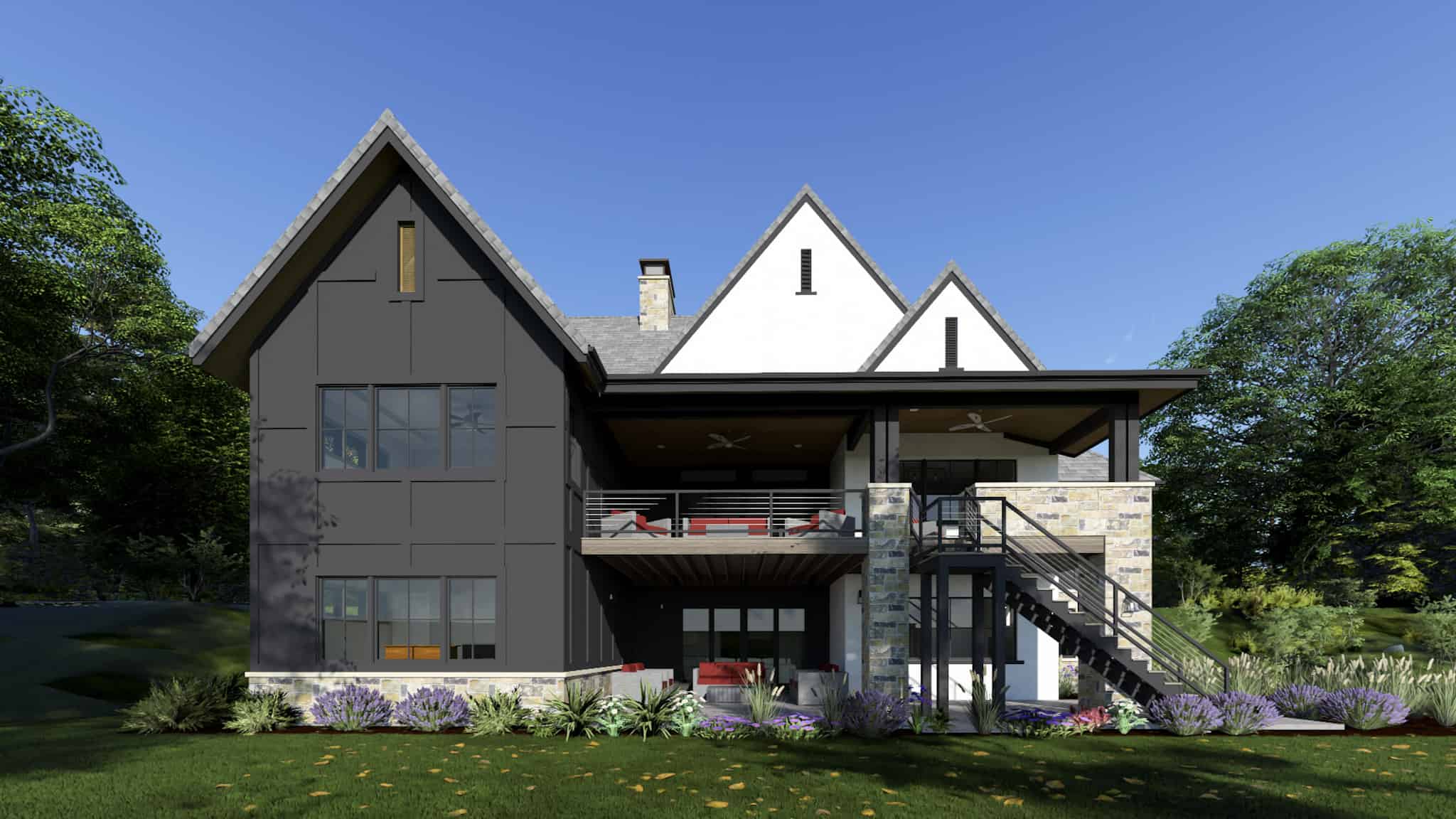 Rear View of this 3-Bedroom,2748 Sq Ft Plan -194-1070