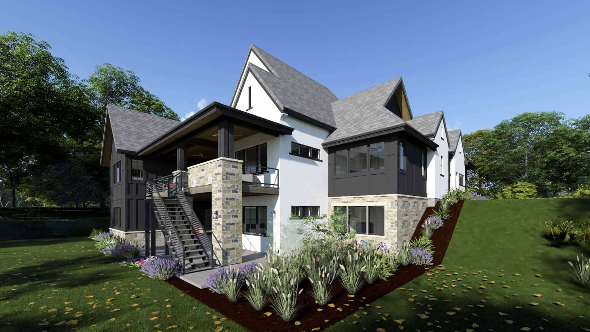 Rear View of this 3-Bedroom,2748 Sq Ft Plan -194-1070