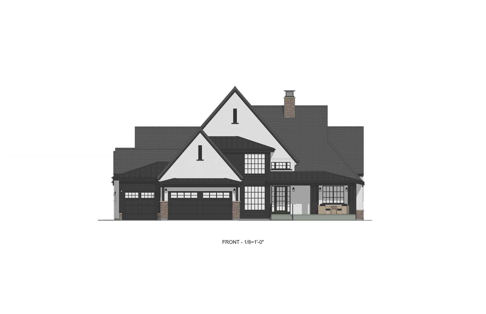 Home Plan Front Elevation of this 3-Bedroom,2748 Sq Ft Plan -194-1070