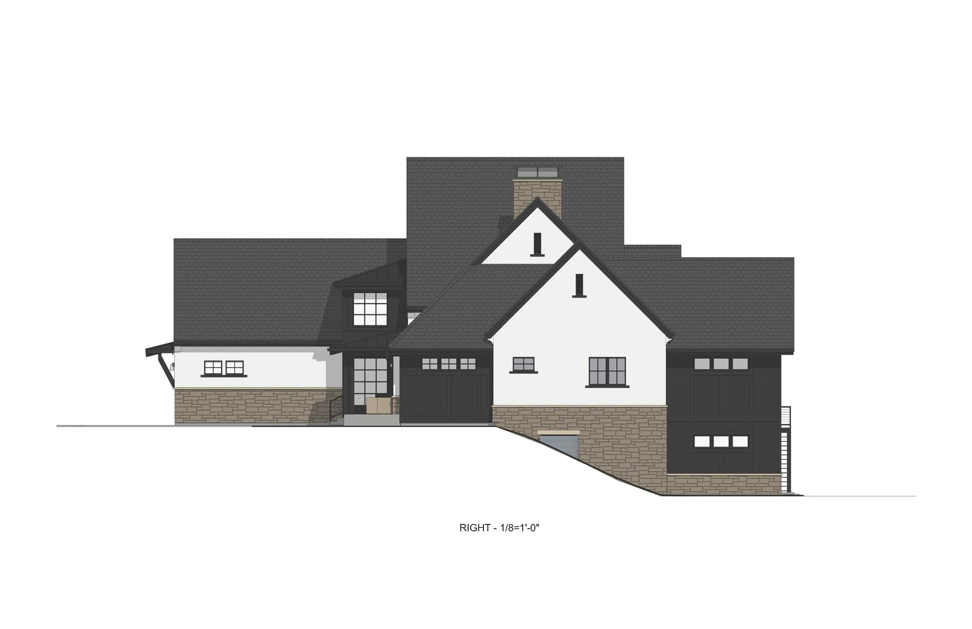 Home Plan Right Elevation of this 3-Bedroom,2748 Sq Ft Plan -194-1070