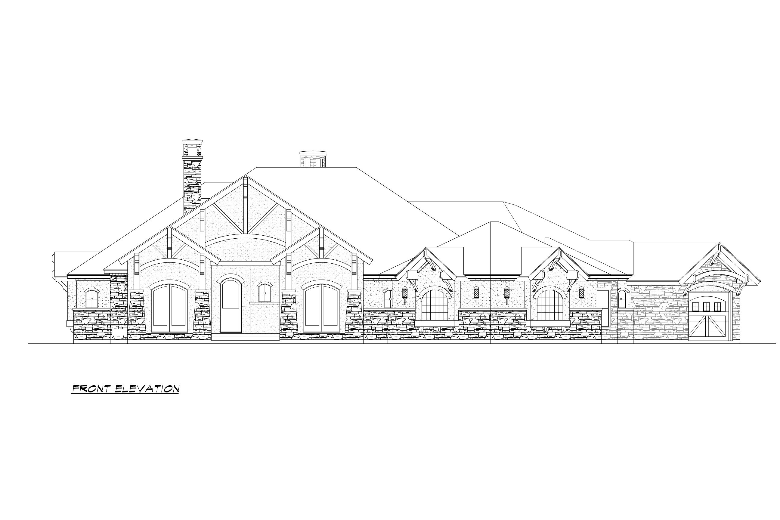 Home Plan Front Elevation of this 4-Bedroom,3584 Sq Ft Plan -195-1000