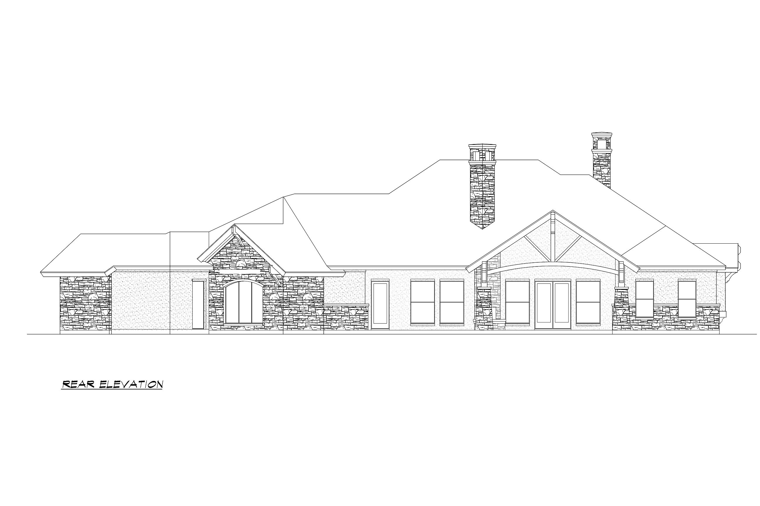 Home Plan Rear Elevation of this 4-Bedroom,3584 Sq Ft Plan -195-1000