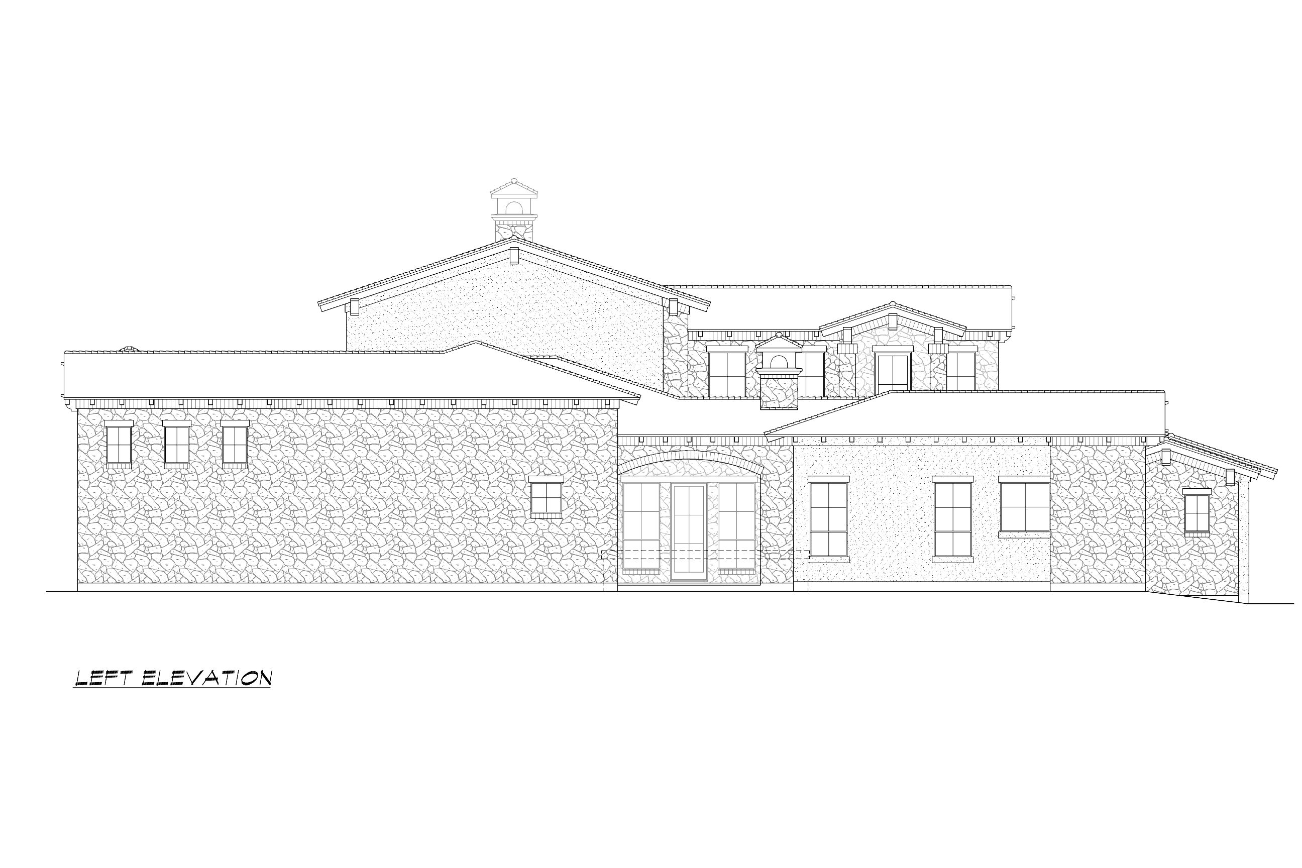Home Plan Left Elevation of this 4-Bedroom,5262 Sq Ft Plan -195-1001