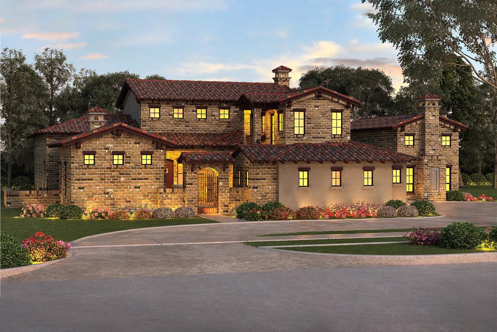 Southwest home plan (ThePlanCollection: House Plan #195-1001)