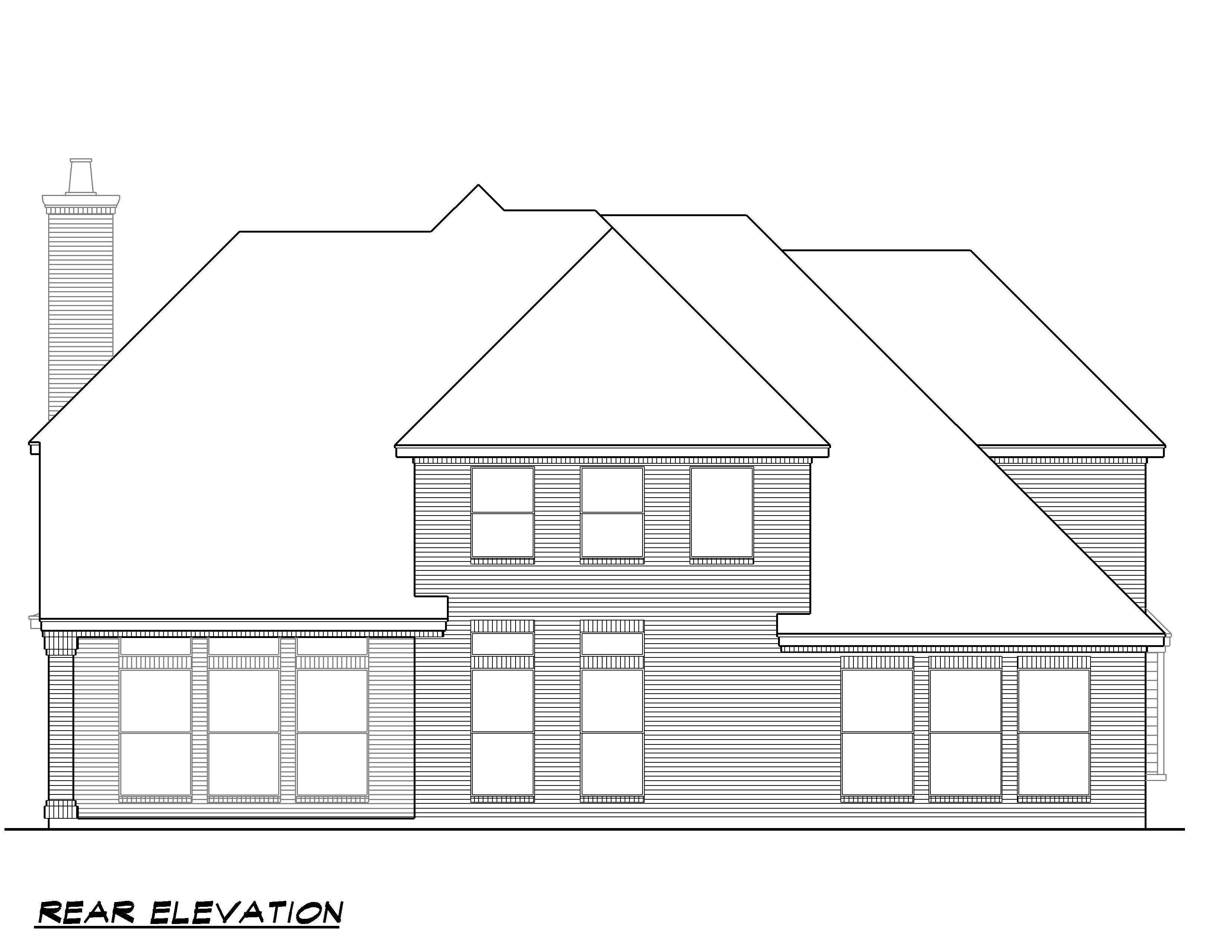 Home Plan Rear Elevation of this 3-Bedroom,3965 Sq Ft Plan -195-1002