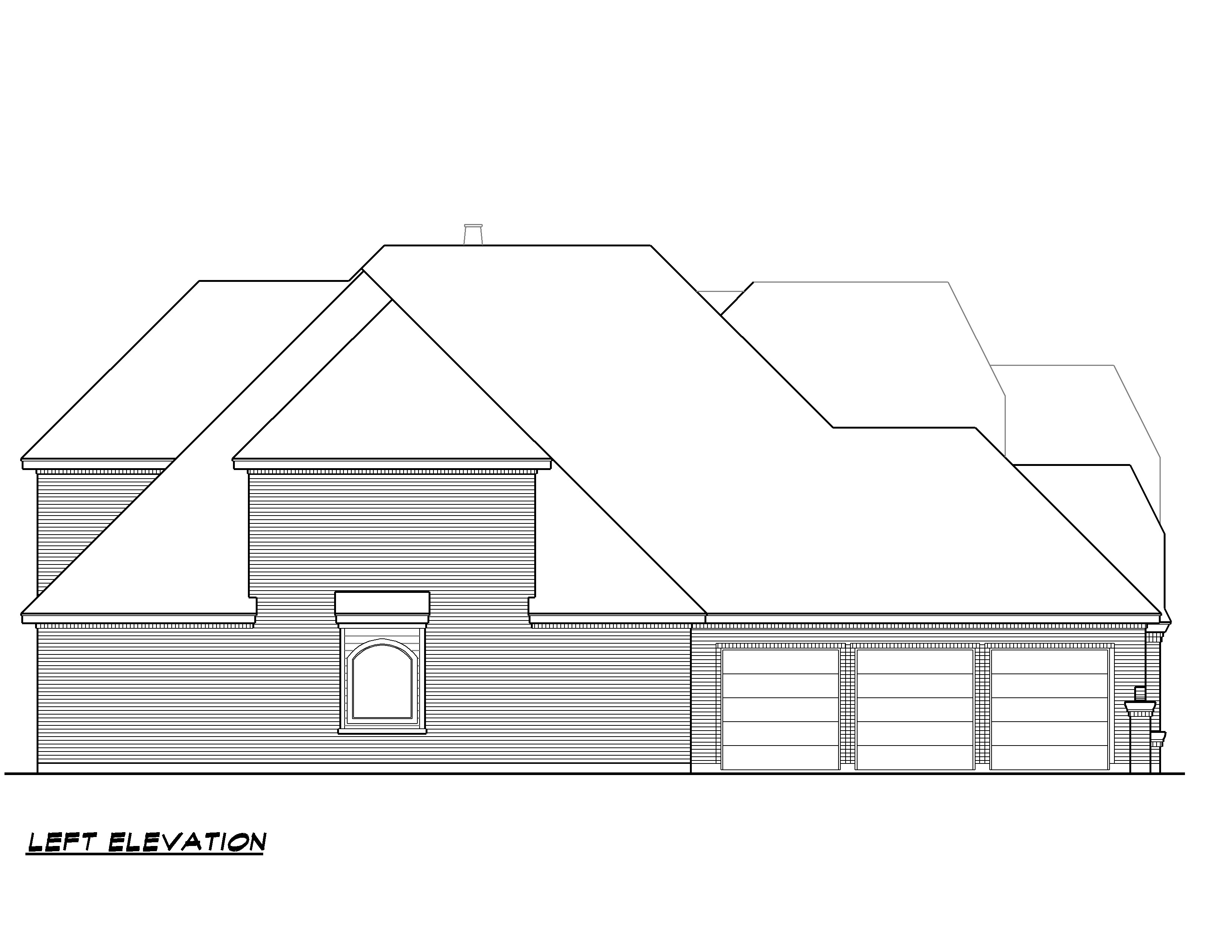 Home Plan Left Elevation of this 3-Bedroom,3965 Sq Ft Plan -195-1002
