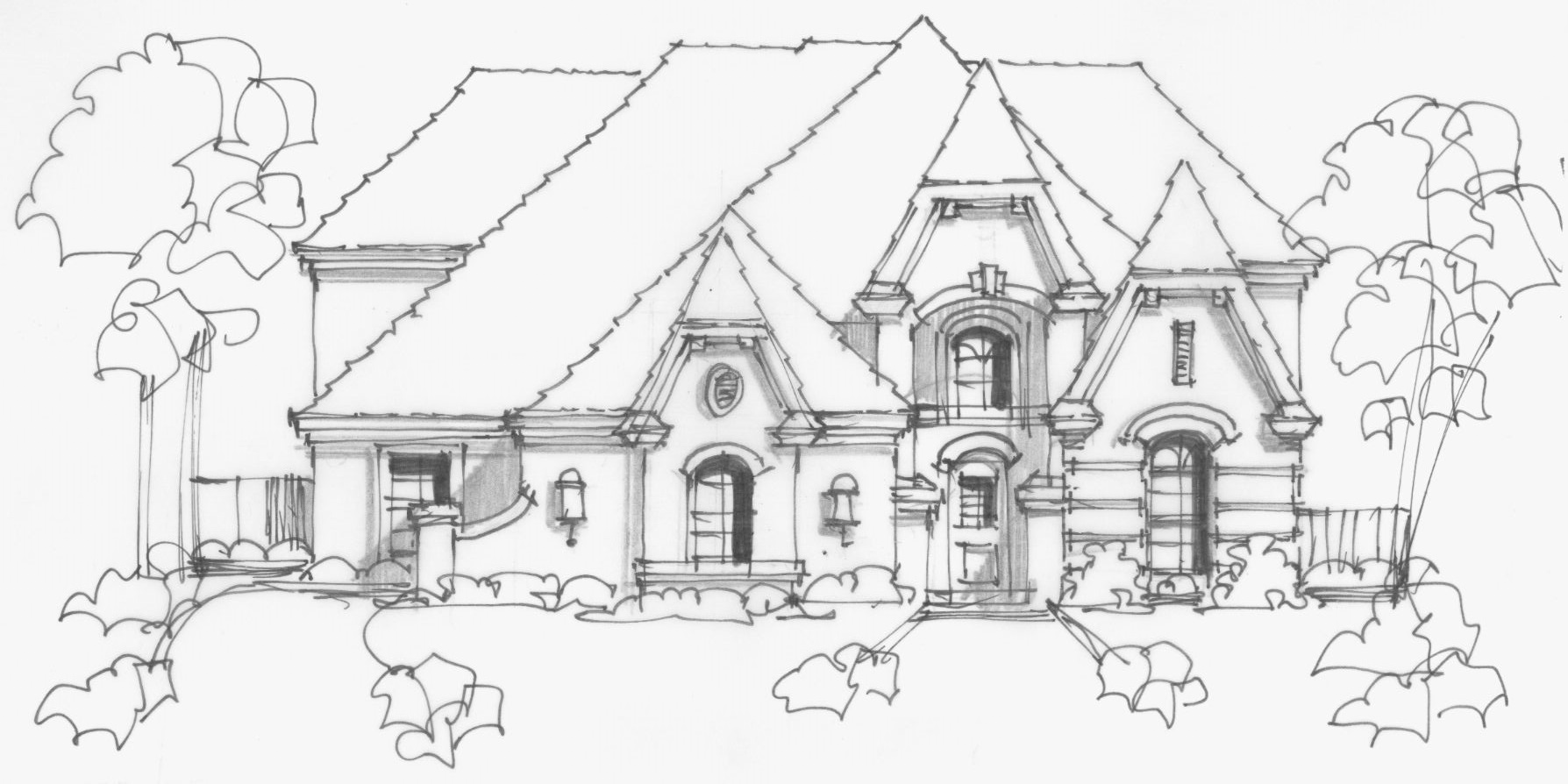 Front View of this 3-Bedroom, 3965 Sq Ft Plan - 195-1002