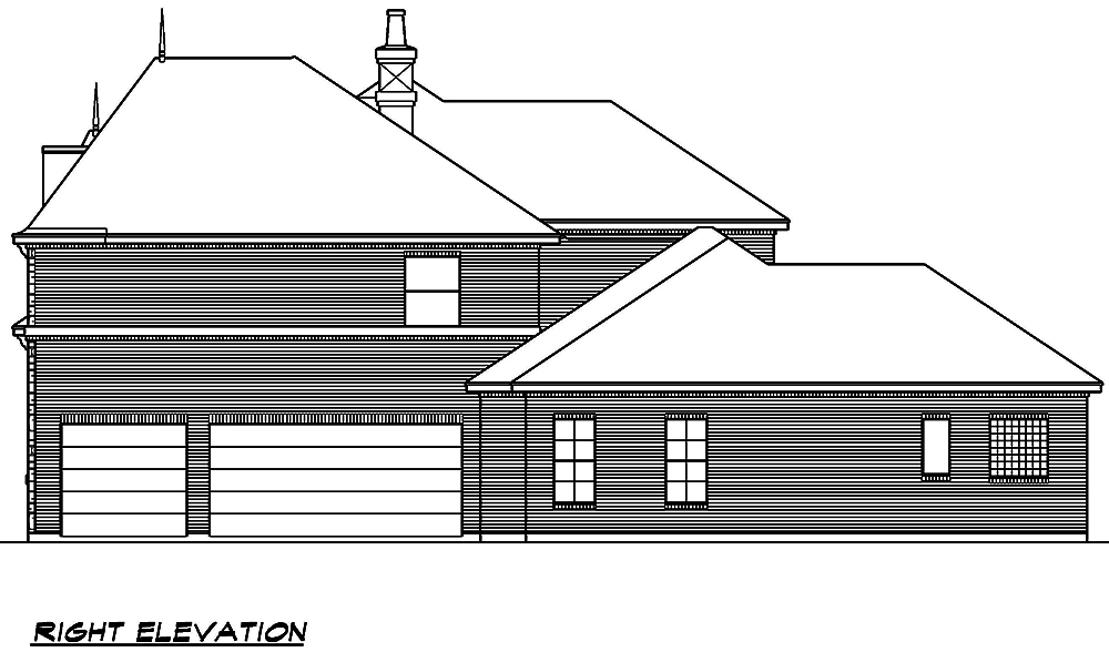 Home Plan Right Elevation of this 5-Bedroom,5327 Sq Ft Plan -195-1005