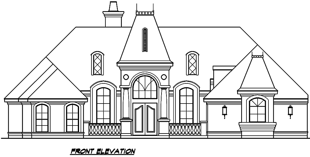 Home Plan Front Elevation of this 3-Bedroom,3329 Sq Ft Plan -195-1006