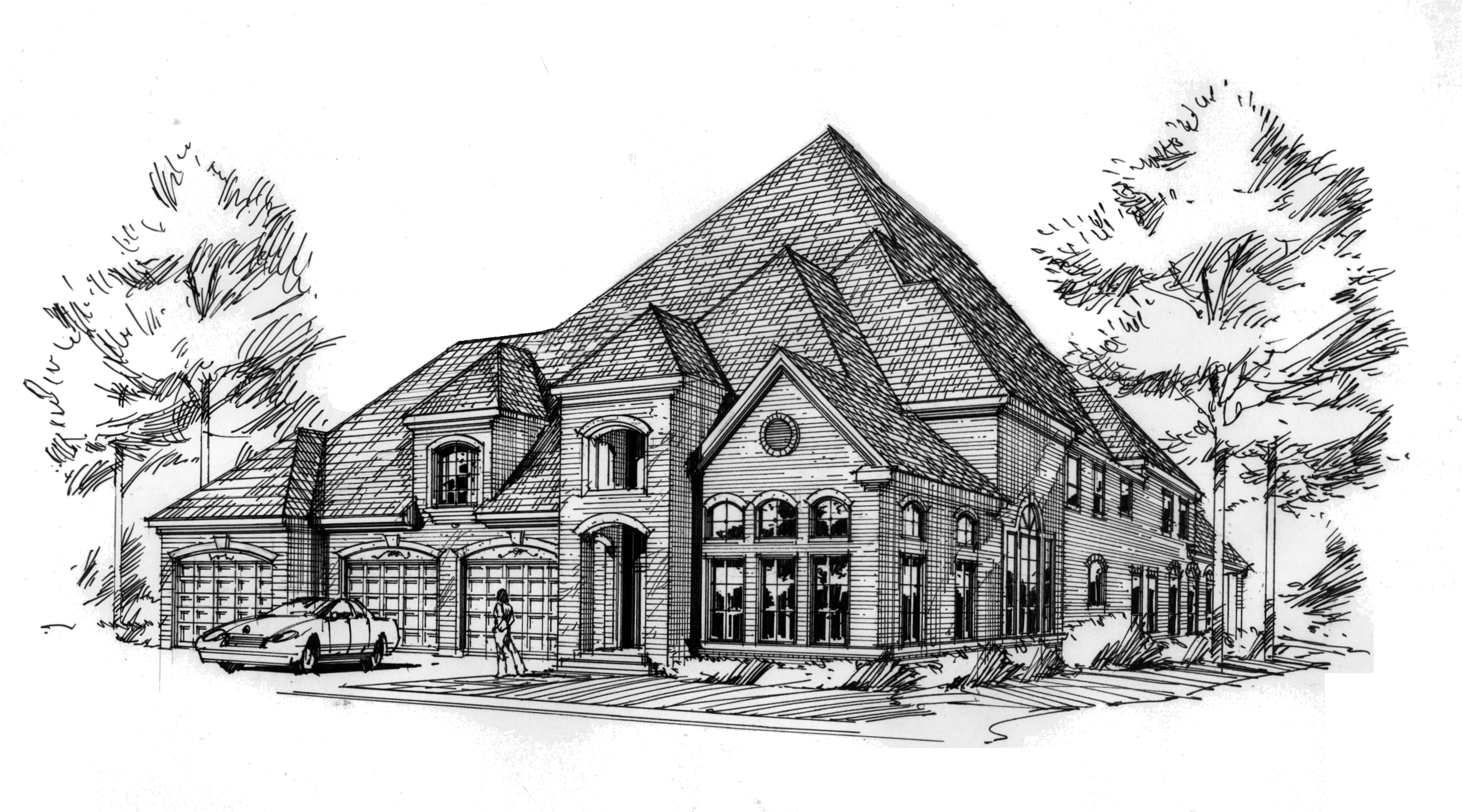 Front View of this 3-Bedroom, 3944 Sq Ft Plan - 195-1007