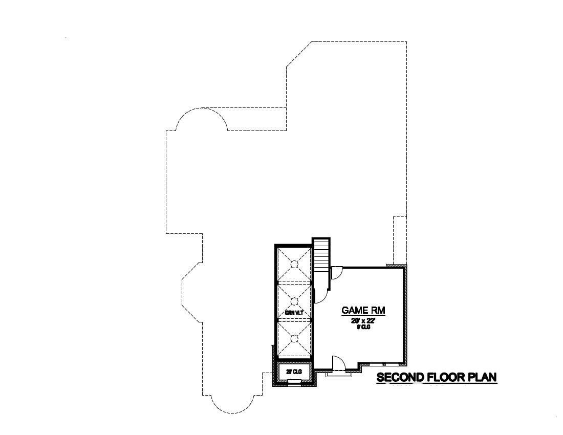 Floor Plan Second Story of Luxury Plan #195-1008