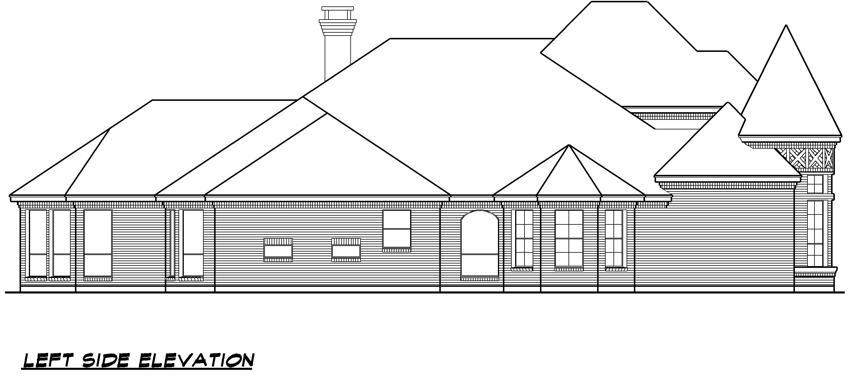 Home Plan Left Elevation of this 3-Bedroom,3454 Sq Ft Plan -195-1008