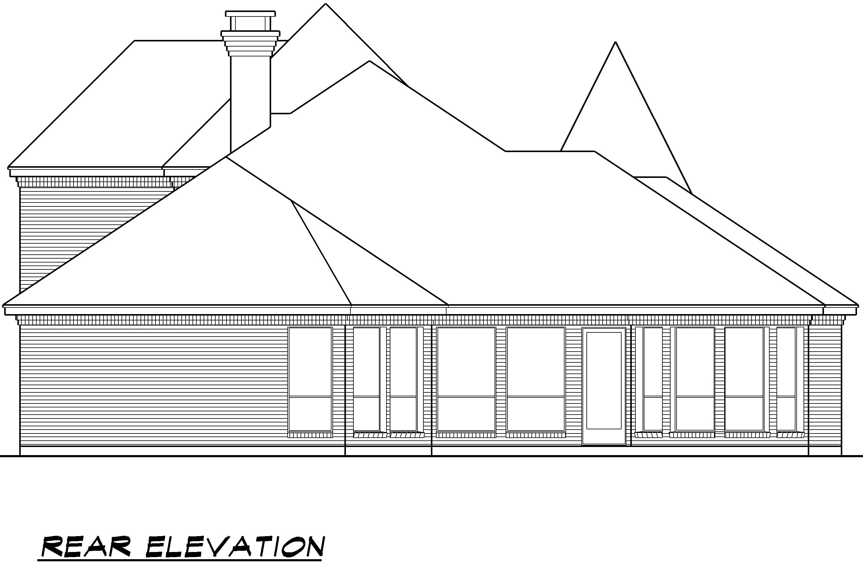 Home Plan Rear Elevation of this 3-Bedroom,3454 Sq Ft Plan -195-1008